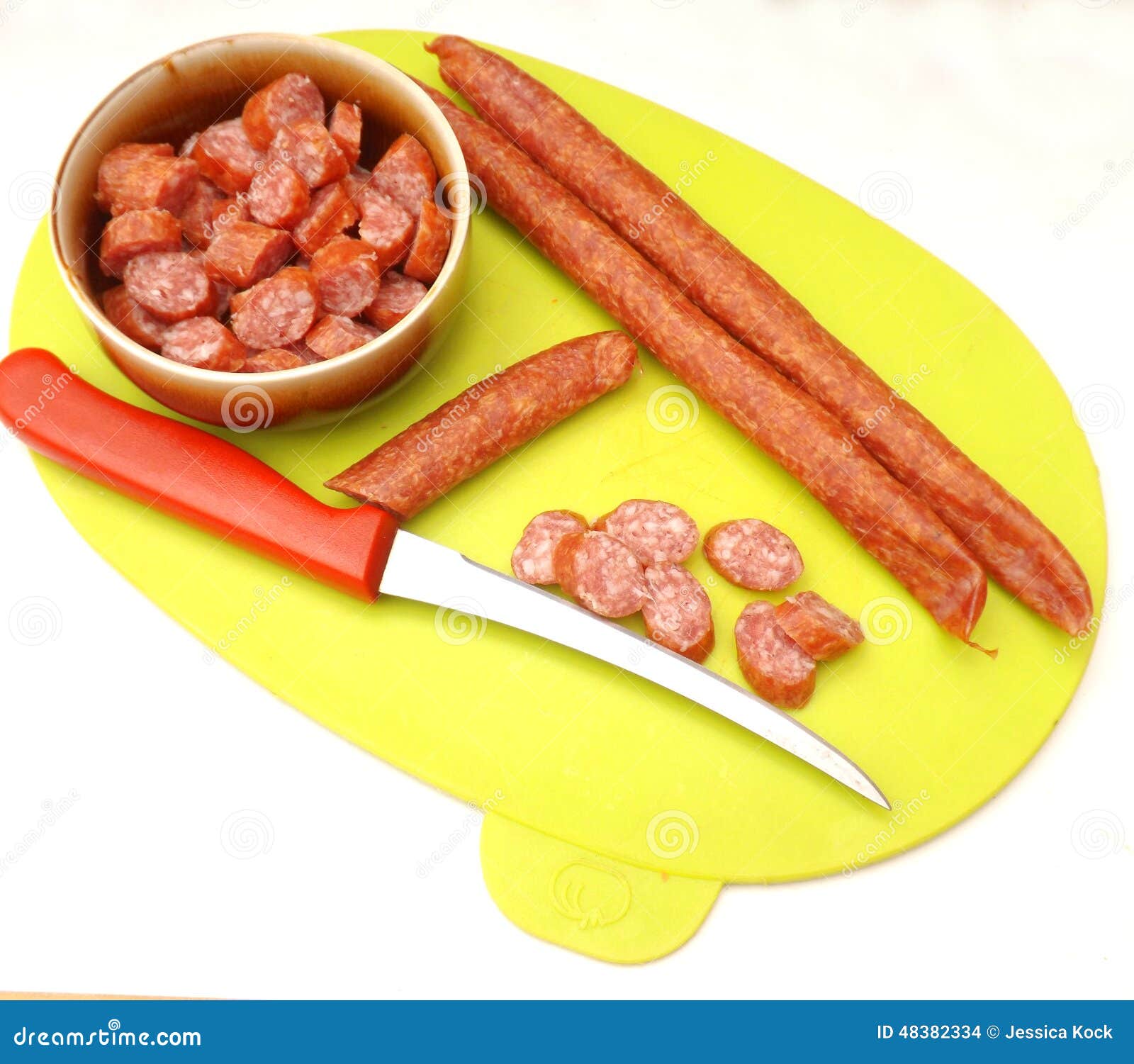 Salami Sausage stock photo. Image of freshness, fresh 48382334