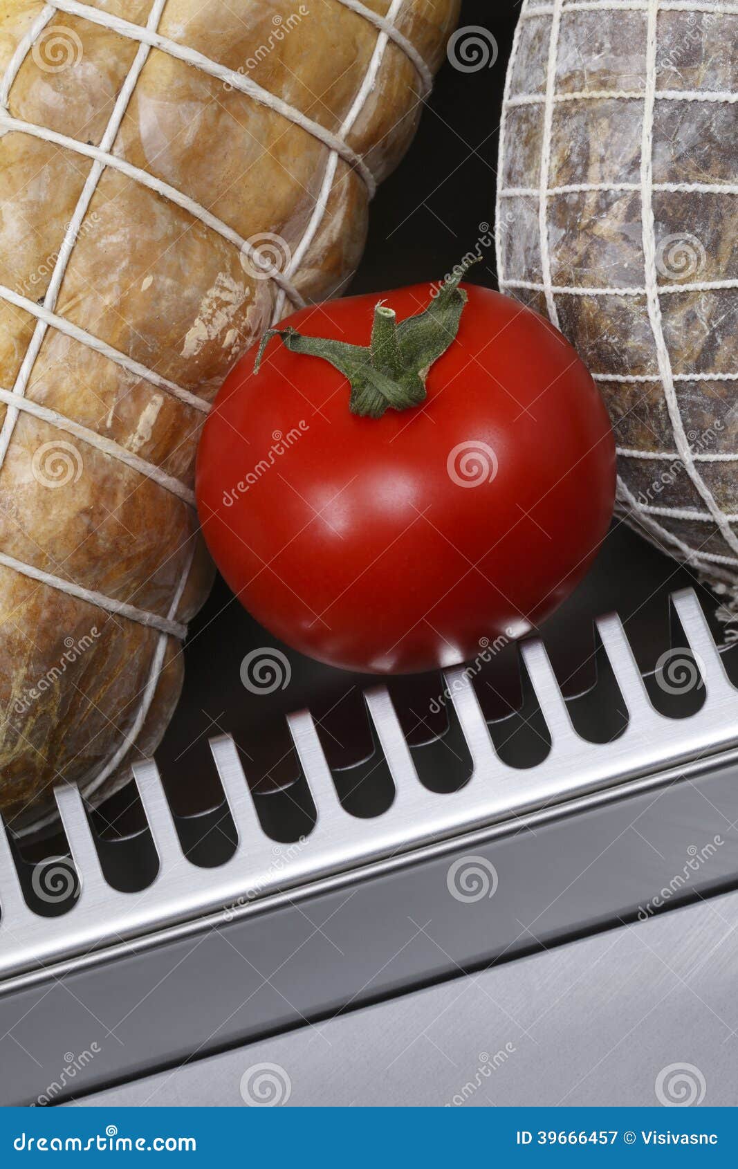Salami, Sausages and Tomato in the Fridge Stock Image Image of isolated, buffet 39666457
