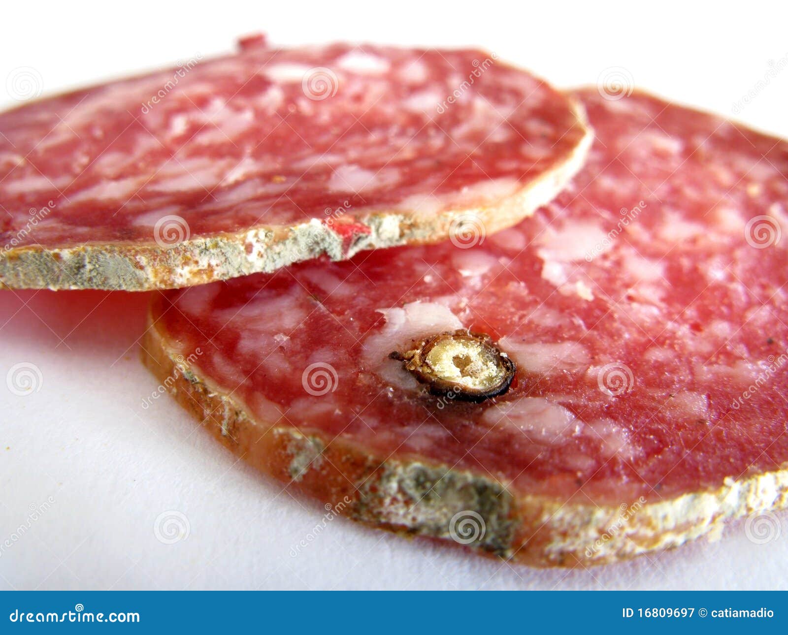 Salami slices stock image. Image of cooking, spicy, cuisine 16809697