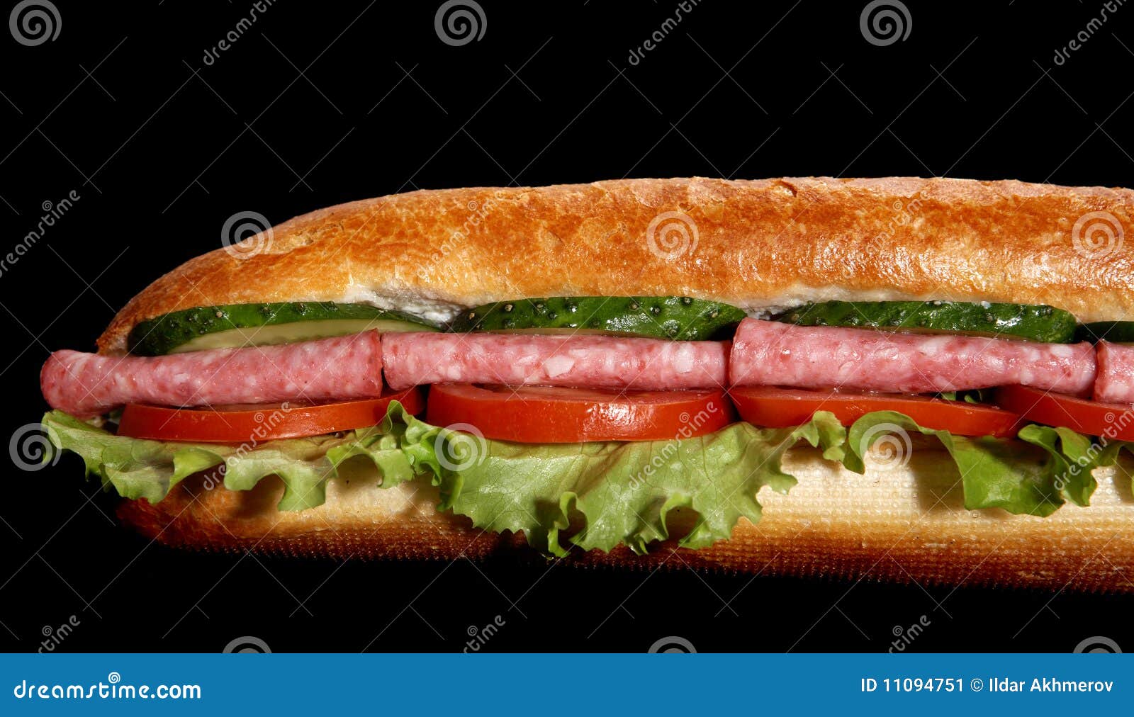 Salami sub sandwich stock image. Image of delicious, organic 11094751