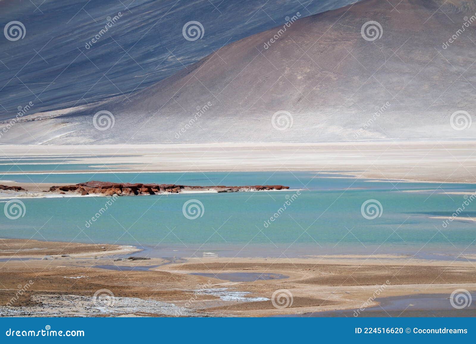 salar de talar, part of a series of high plateau salt lakes at the altitude of 3,950 m. of northern chilean andes, chile