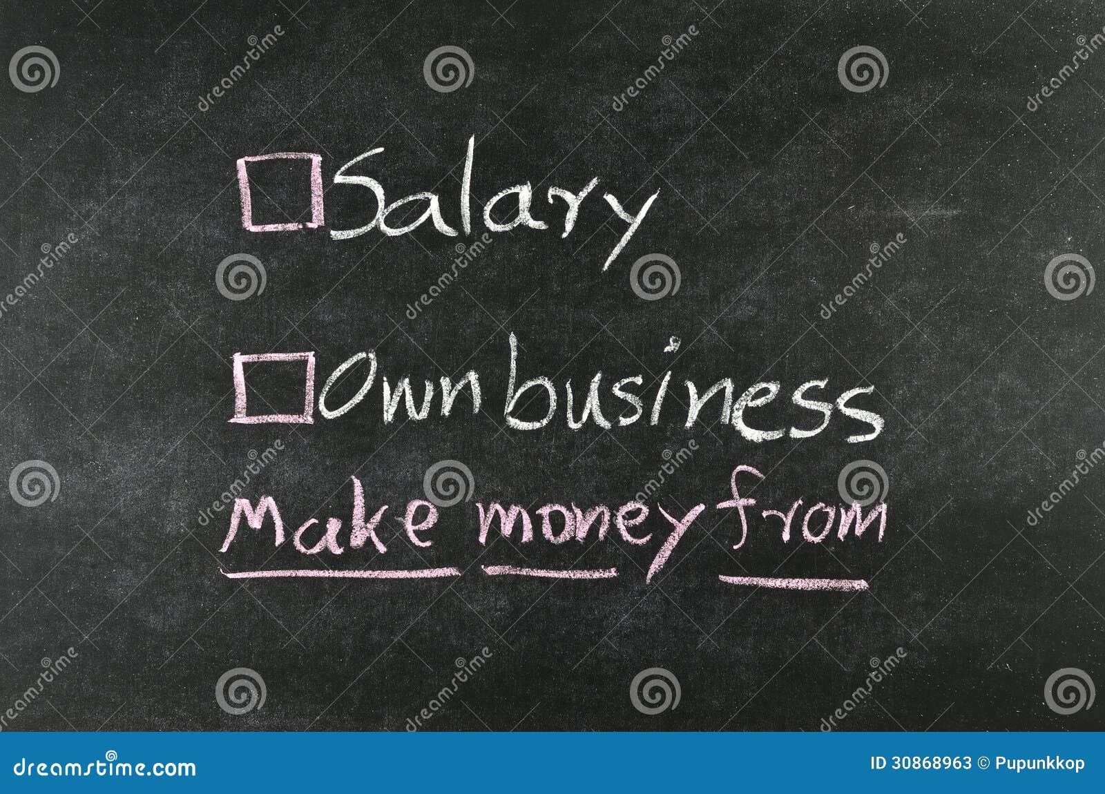 Salary or own business stock image. Image of employment 30868963
