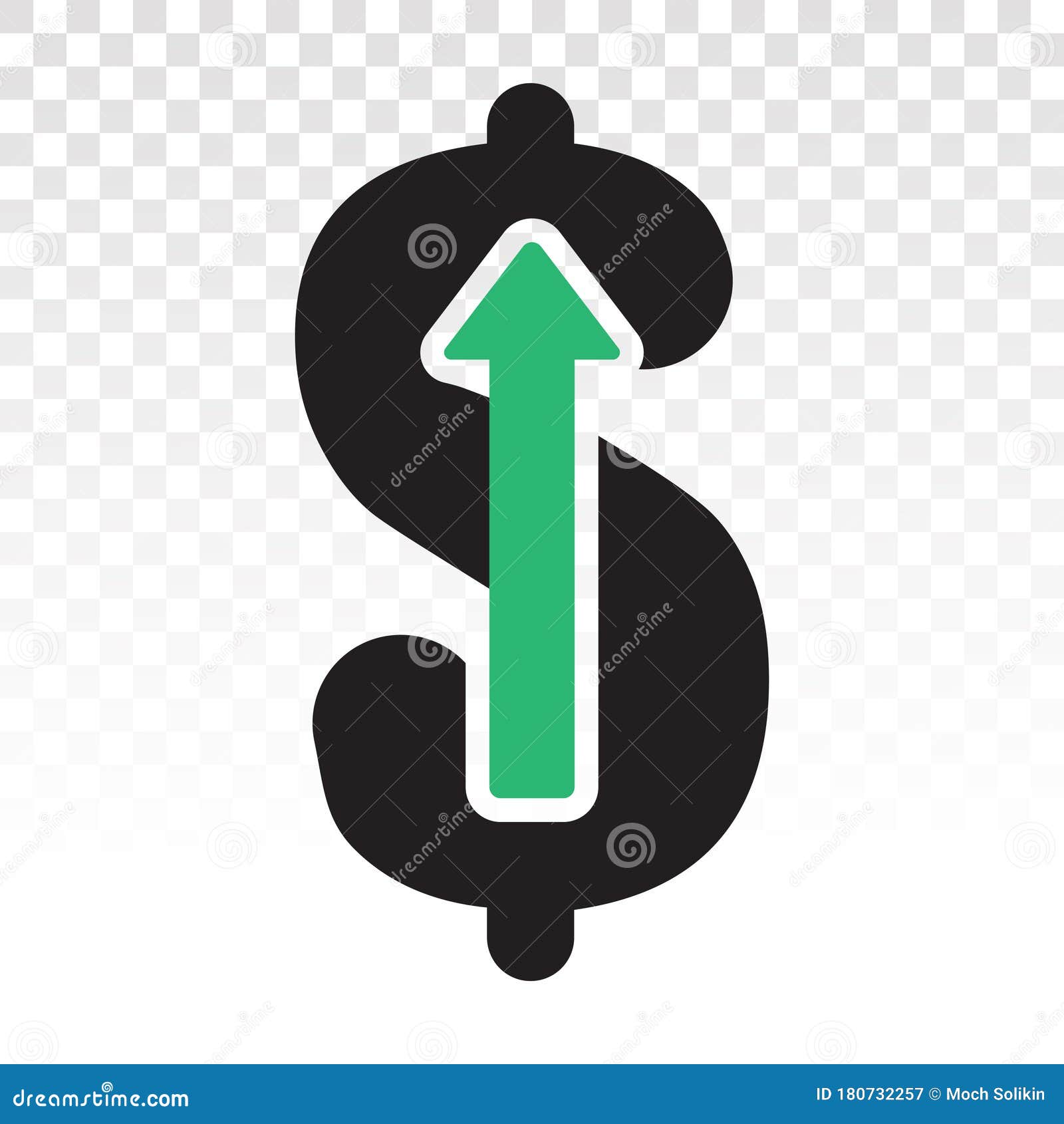 Salary Raises or the Dollar Rises Vector Flat Icon for Foreign Exchange