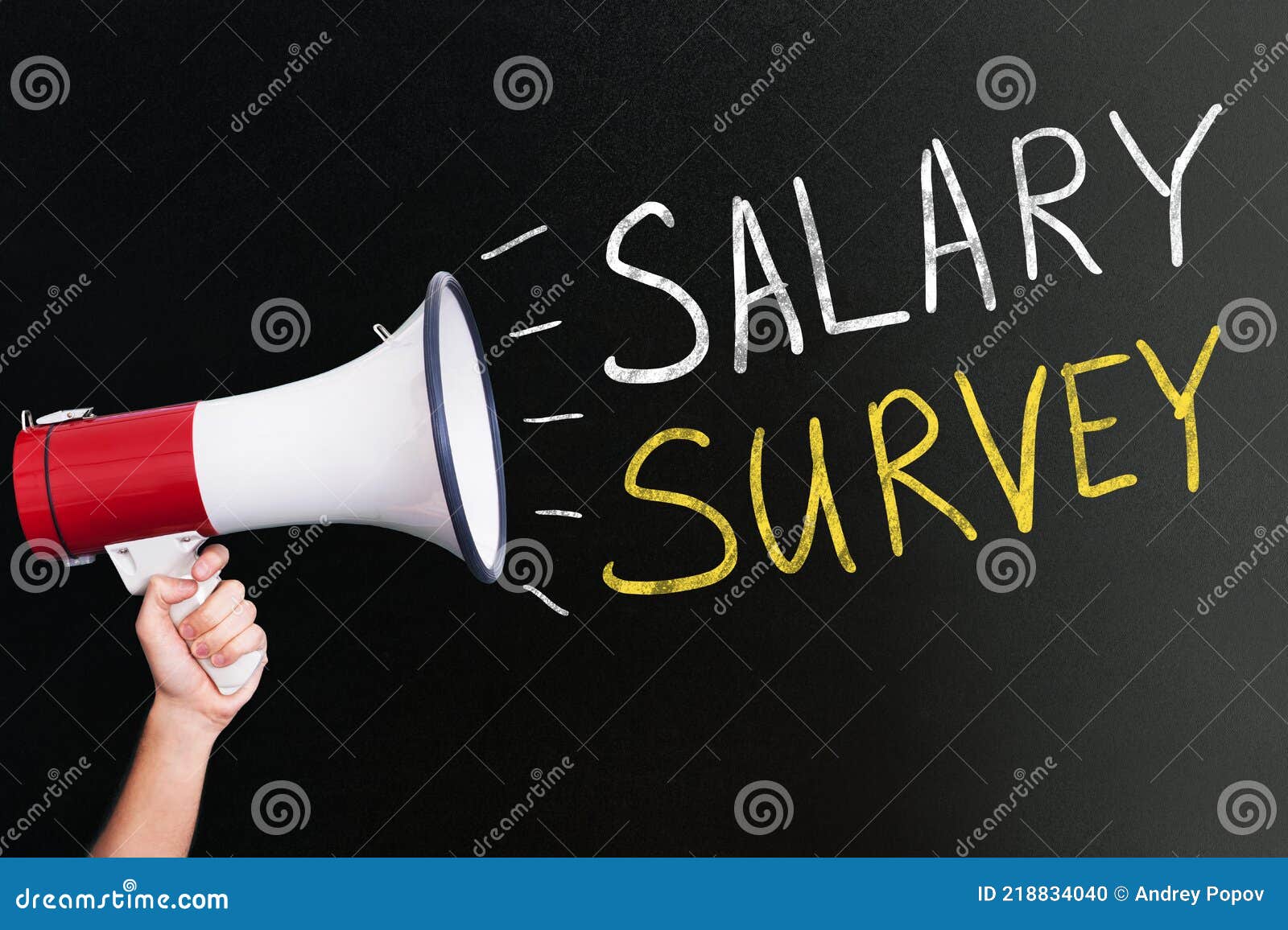 salary survey concept on blackboard