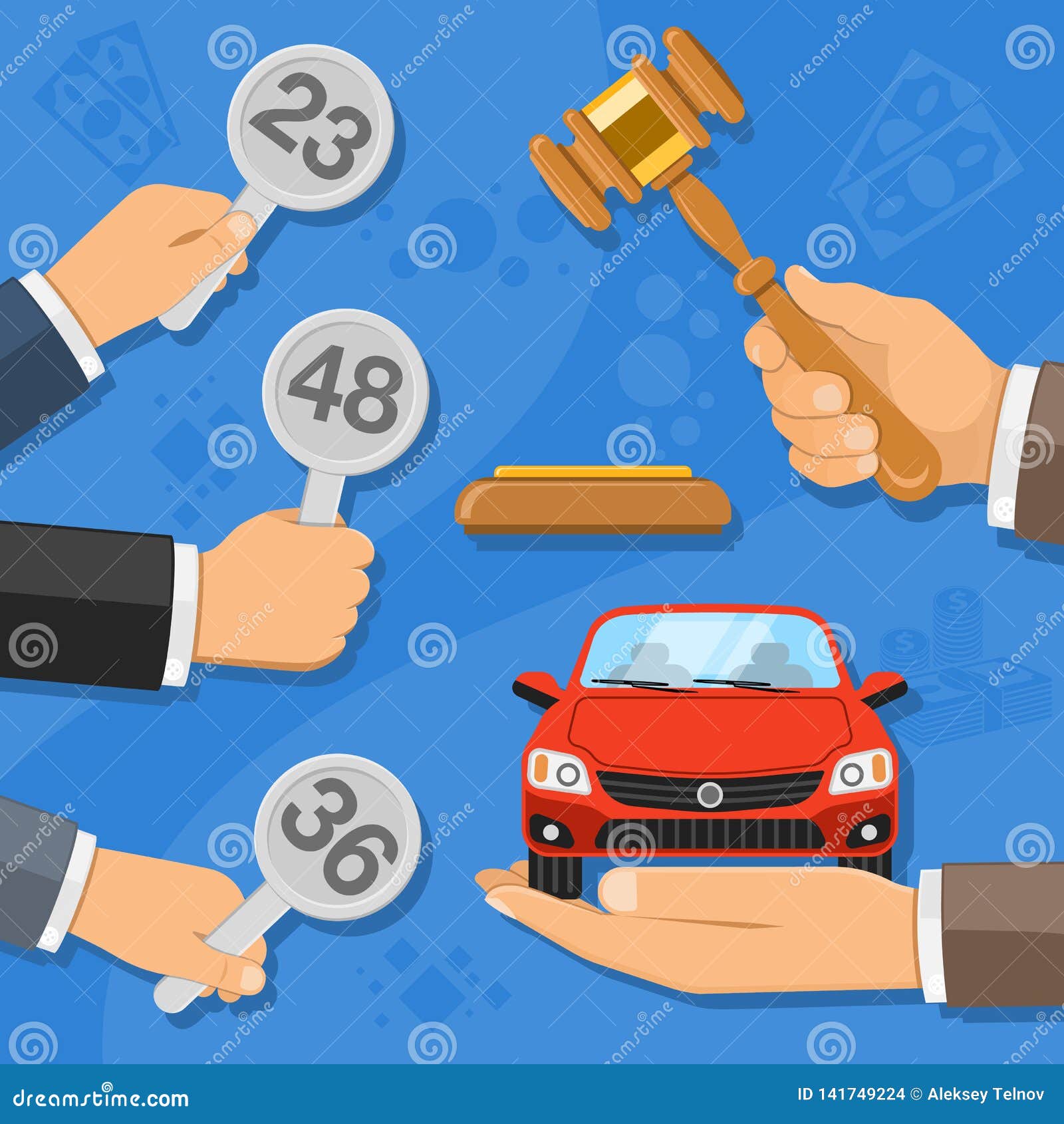 Auto Auction Stock Illustrations – 280 Auction Stock Illustrations, & Clipart - Dreamstime