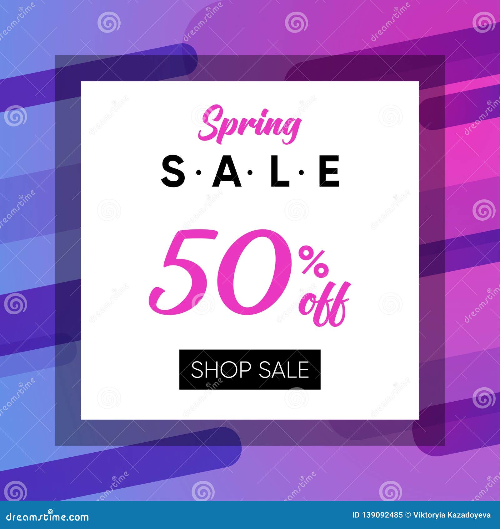 Sale Banner, Blue and Pink Dual Gradient Background Stock Vector ...