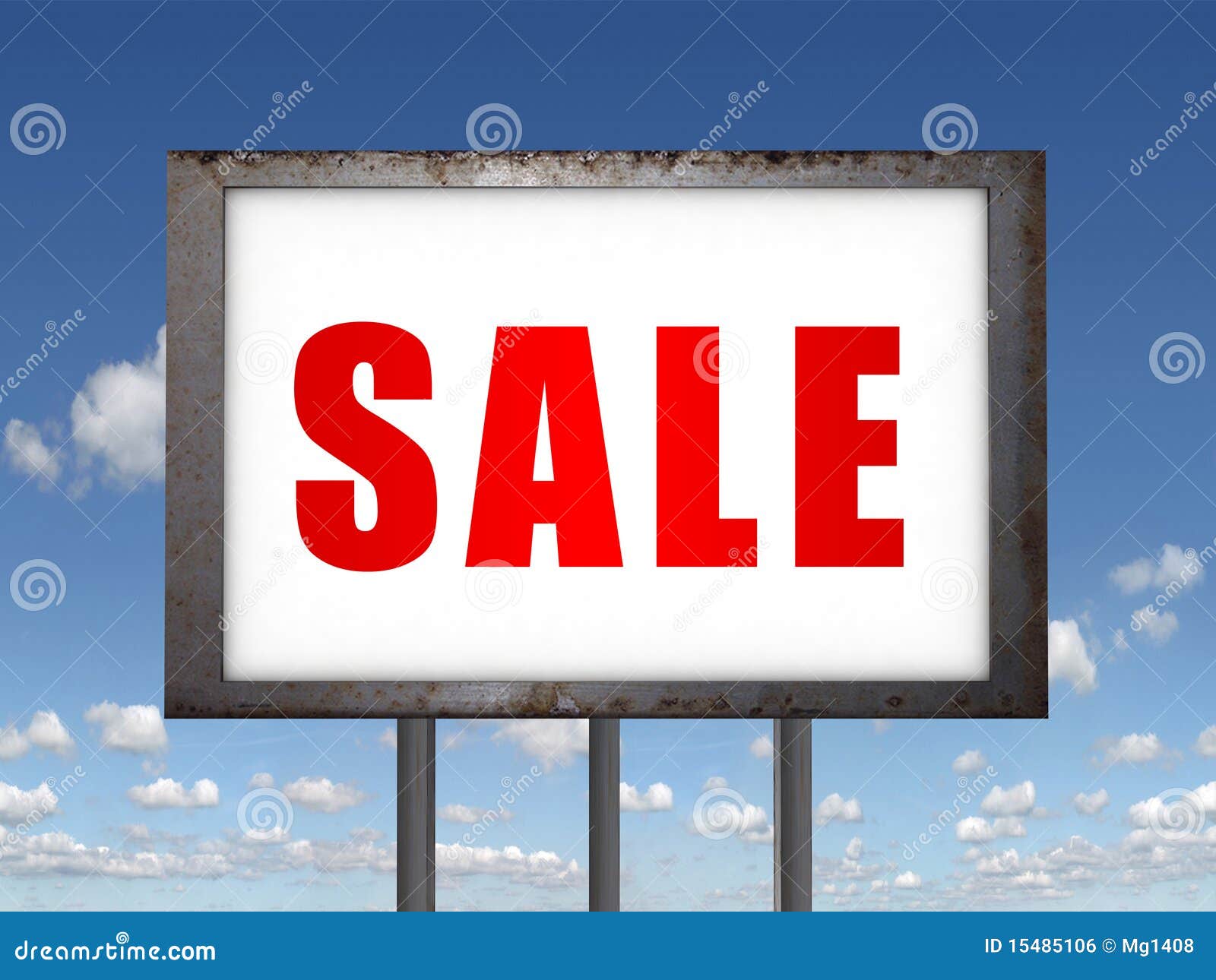 Sale billboard. stock photo. Image of cloud, billboard 15485106