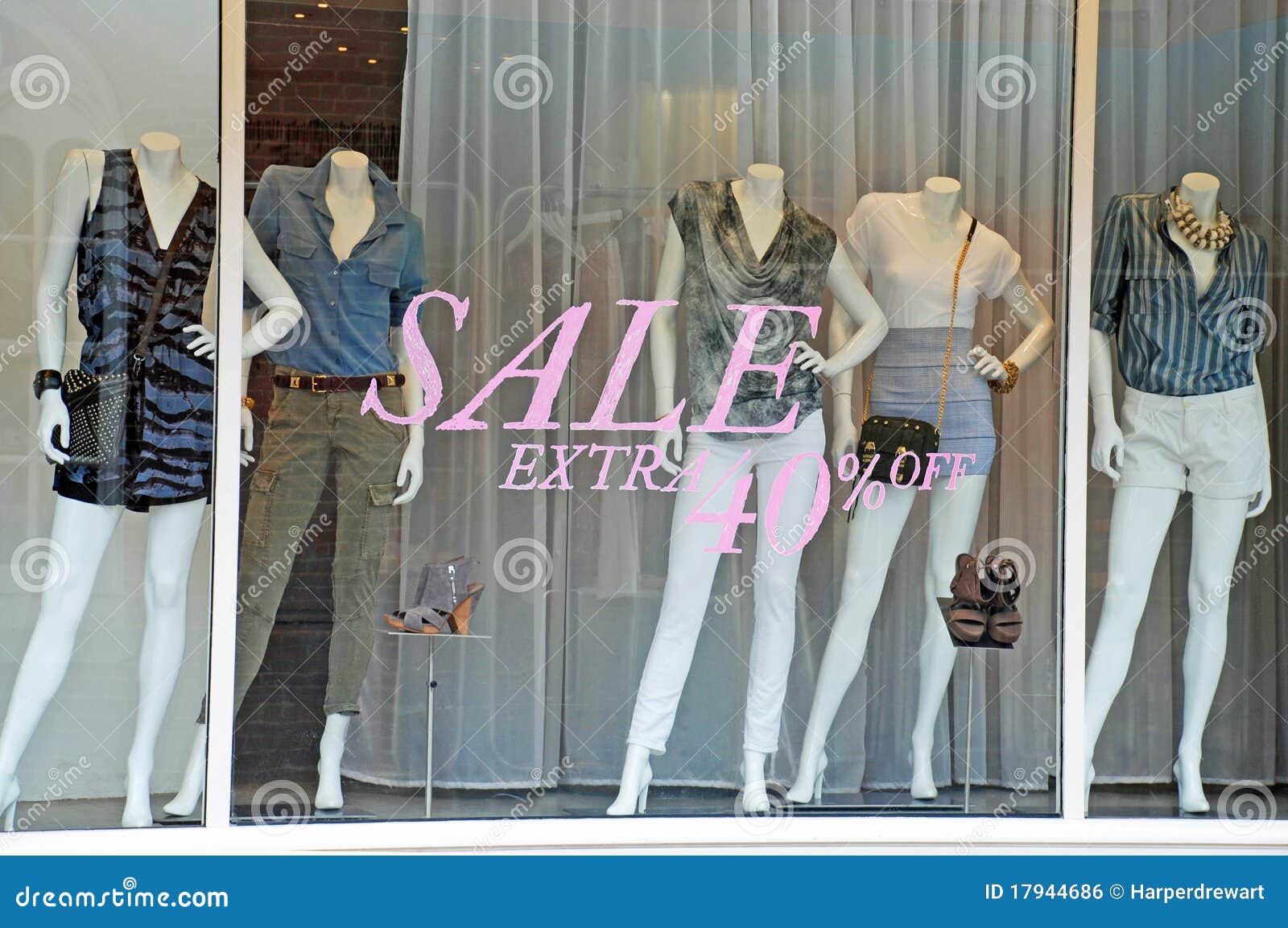 Sale Boutique Window Mannequins Stock Photo Image of heels, girl