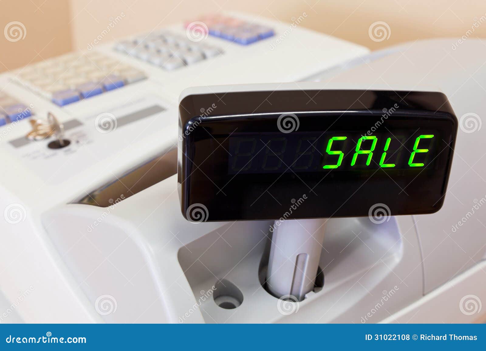 sale on a cash register display