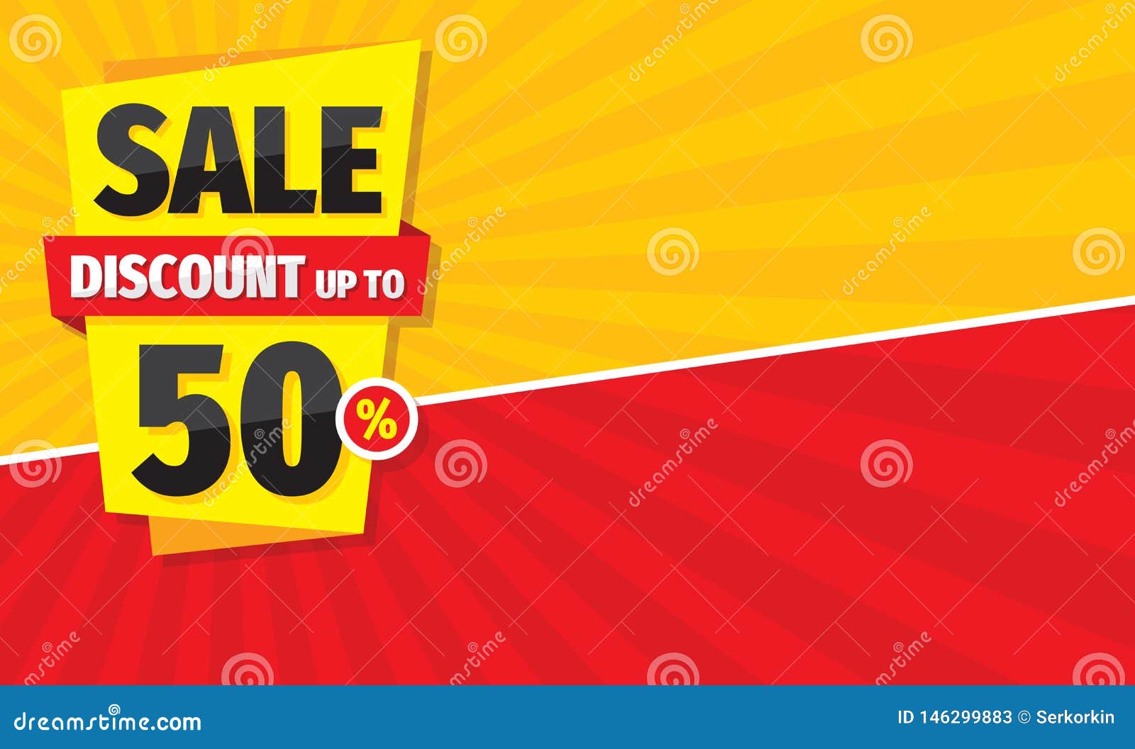 sale concept horizontal banner. discount up to 50% off promotion poster.