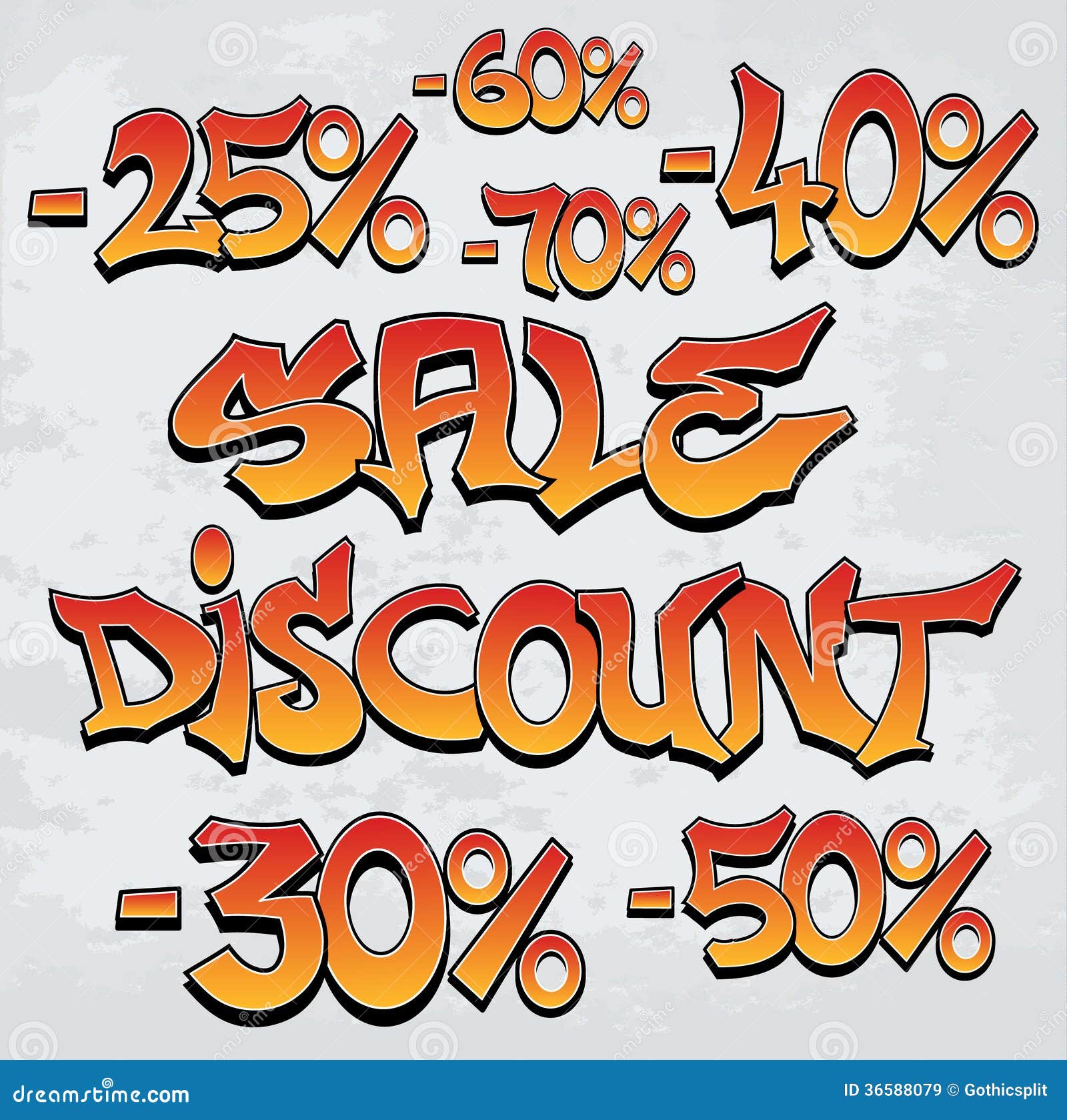 Sale/discount graffiti stock vector. Illustration of effect 36588079