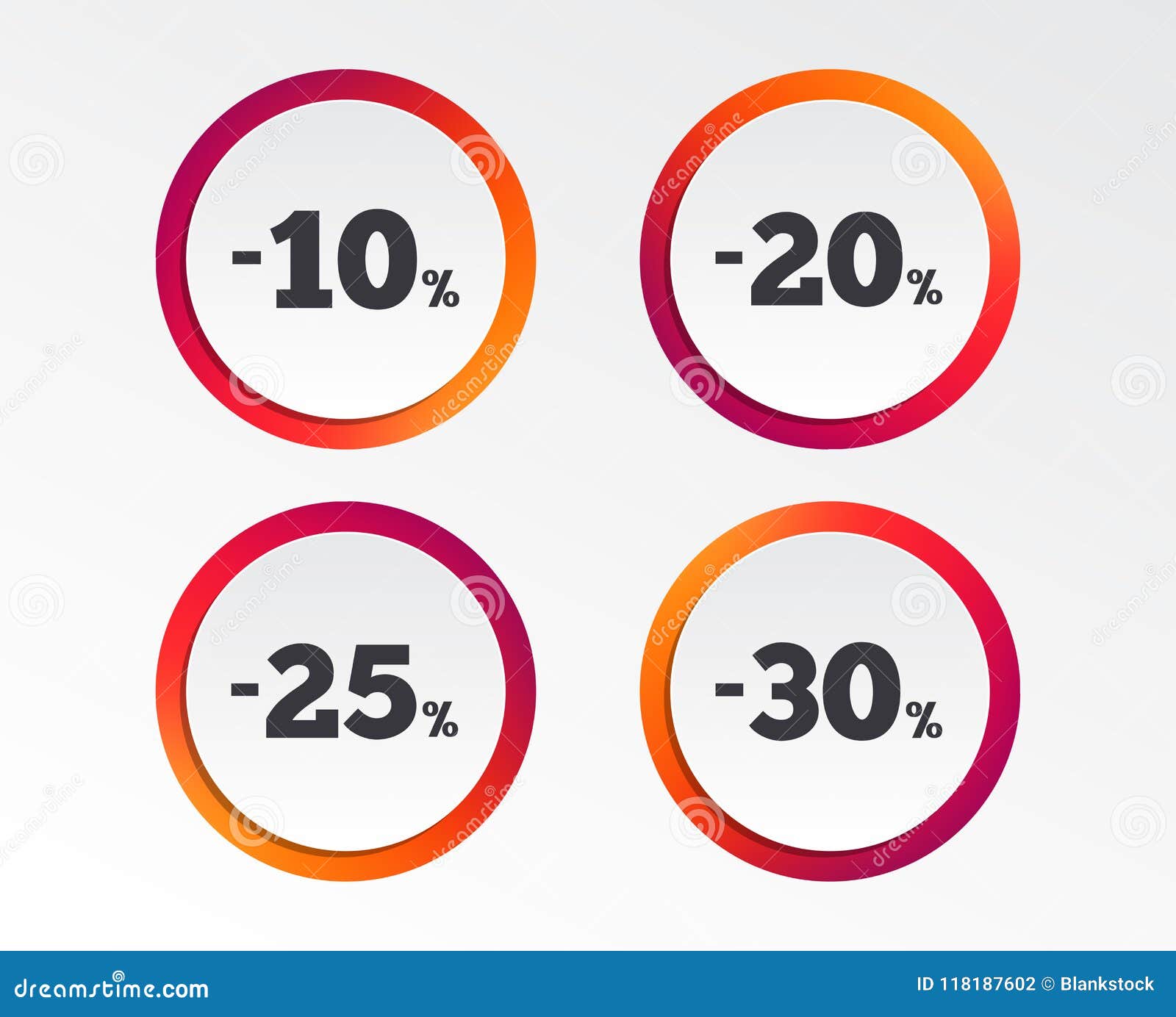 sale discount icons special offer price signs stock vector