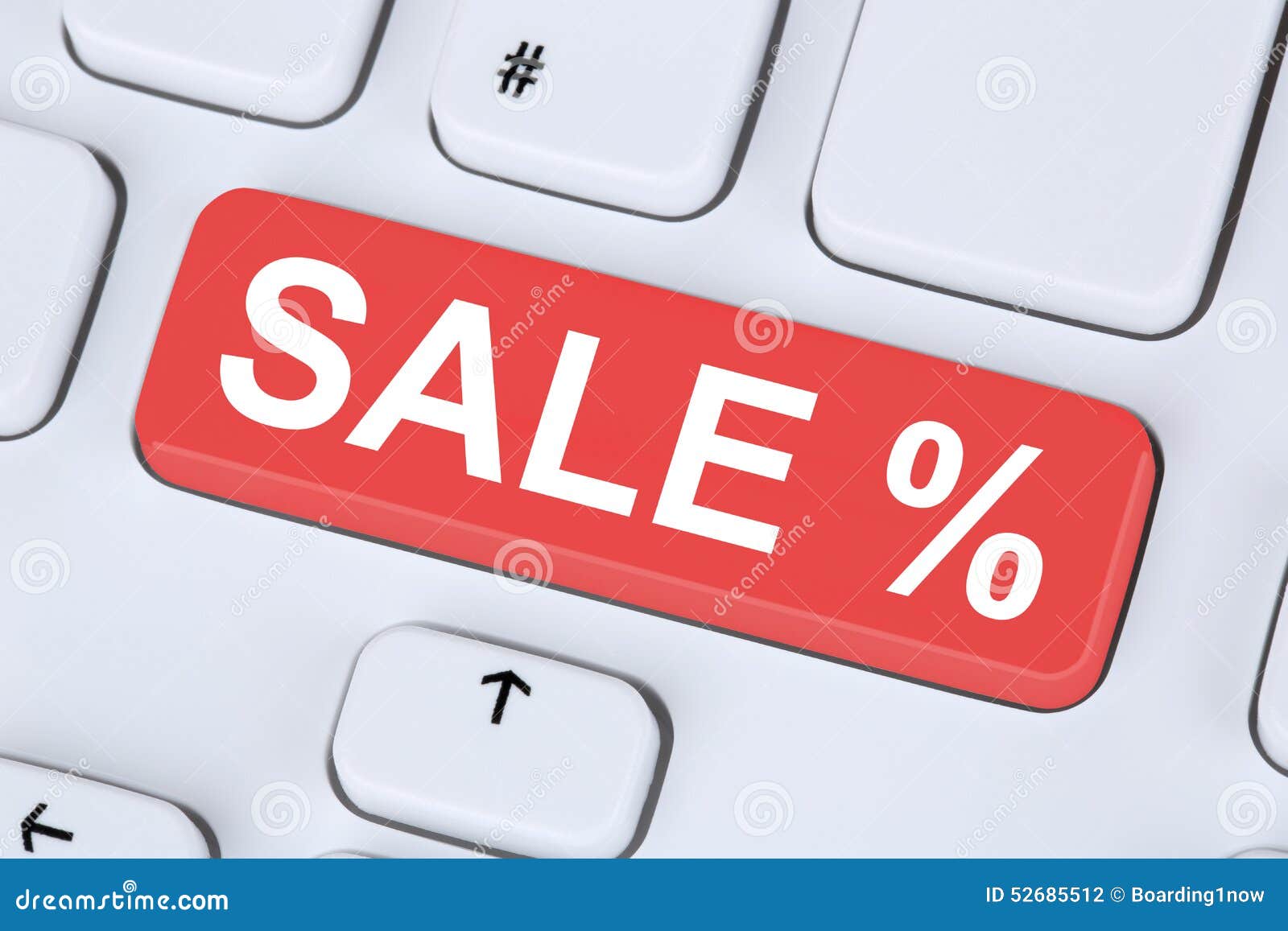 universiteitsstudent zegevierend ventilator Sale Discount Online Shopping E-commerce Internet Shop Concept Stock Photo  - Image of keyboard, marketing: 52685512