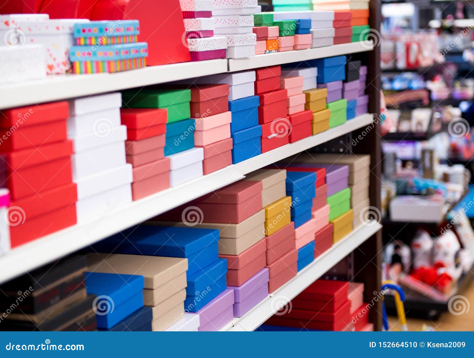 Sale of Gift Boxes in the Store Stock Photo Image of teen, store