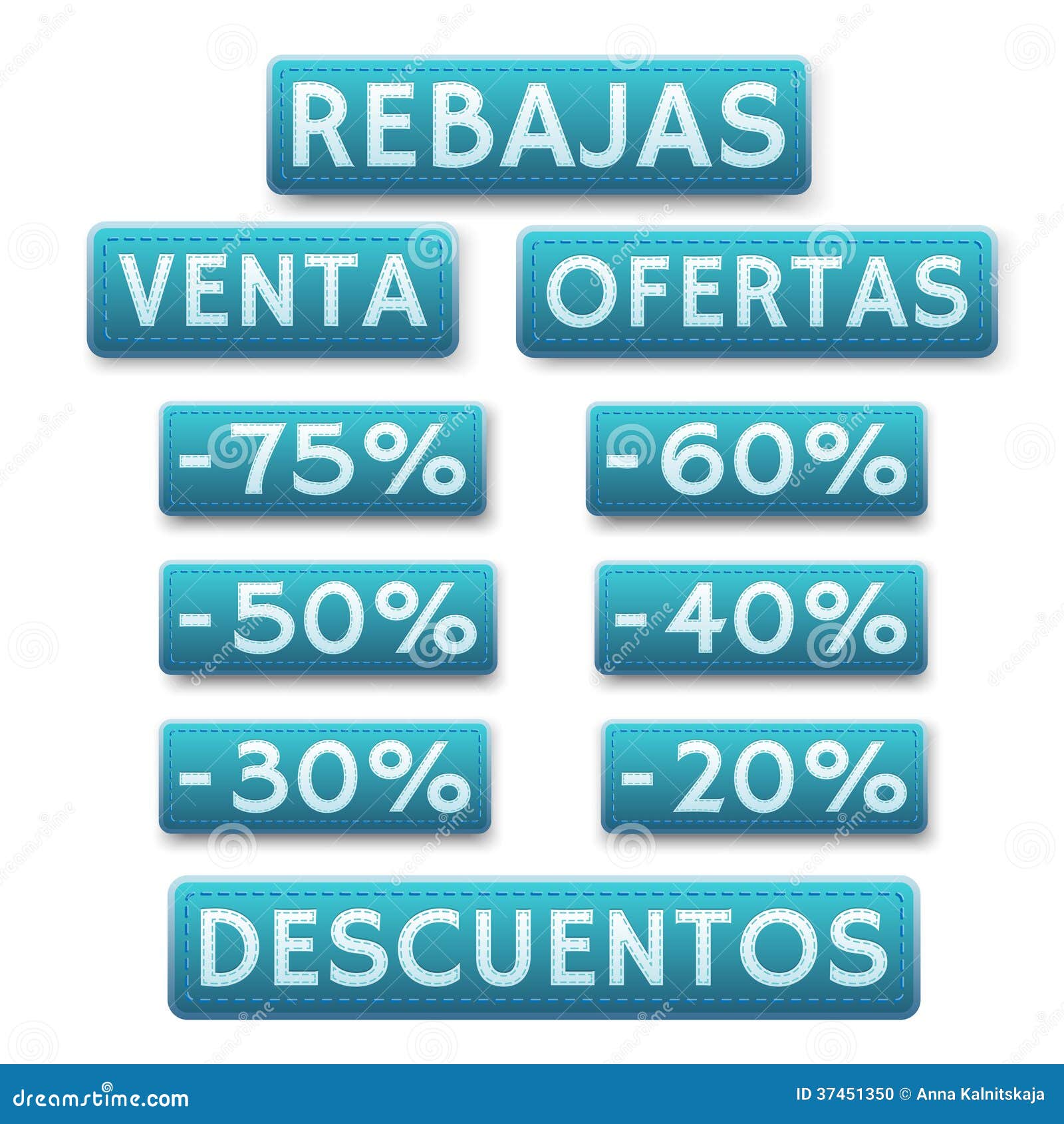 Sale icons in spanish stock vector. Illustration of object 37451350