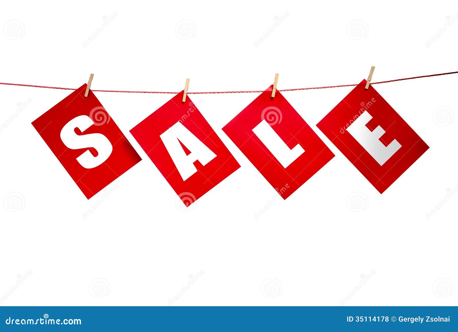SALE Inscription on the Clothesline Stock Illustration Illustration of promotion, color 35114178