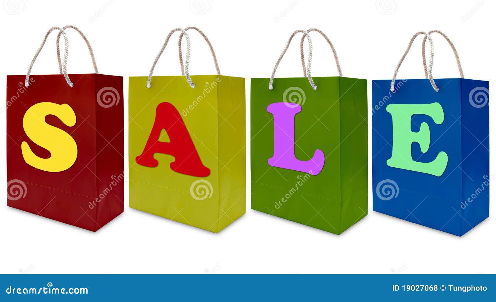 Sale Label on Shopping Paper Bag Stock Photo - Image of banner, deal ...