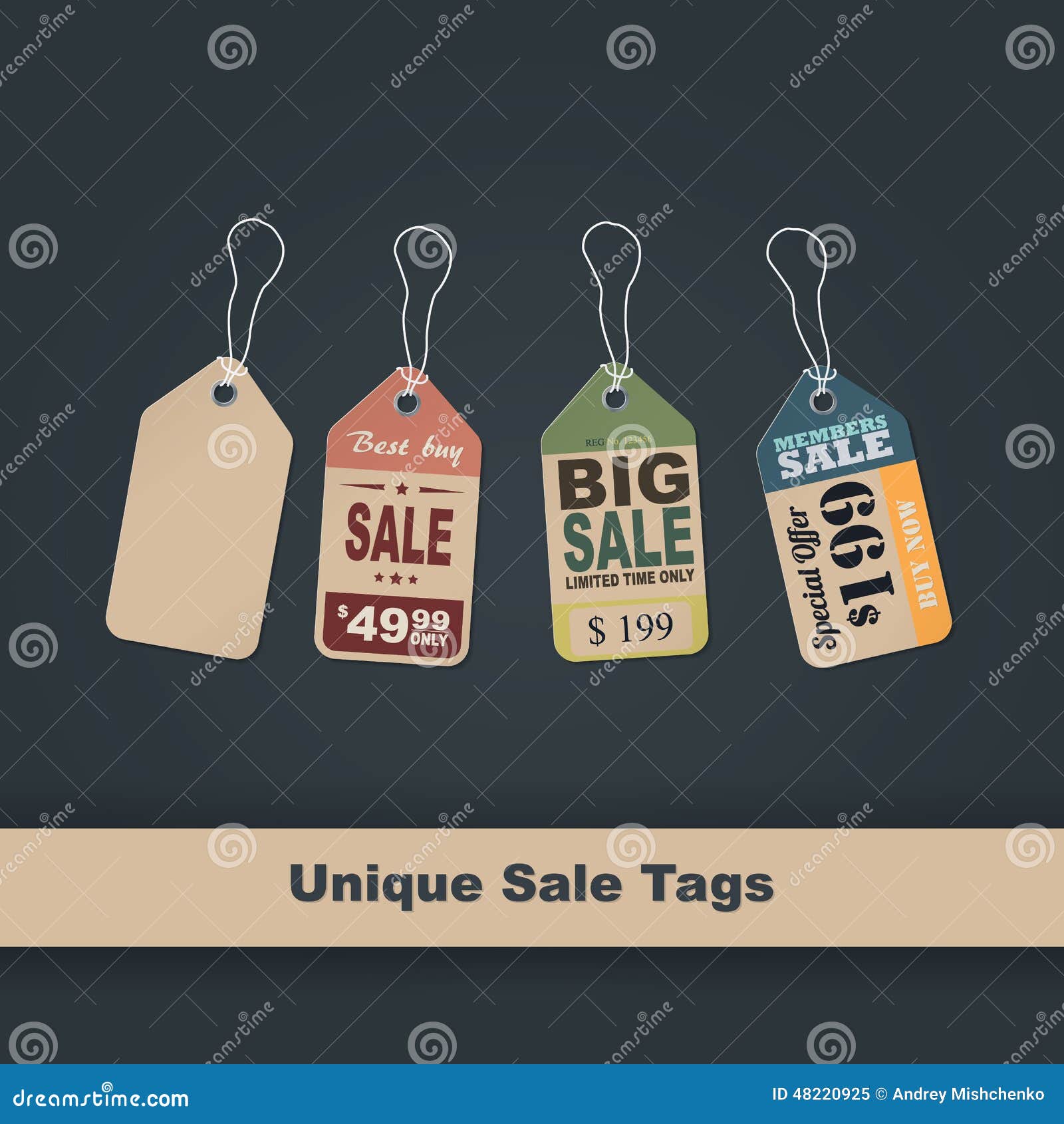 Vintage Retail Tags Stock Illustration - Download Image Now