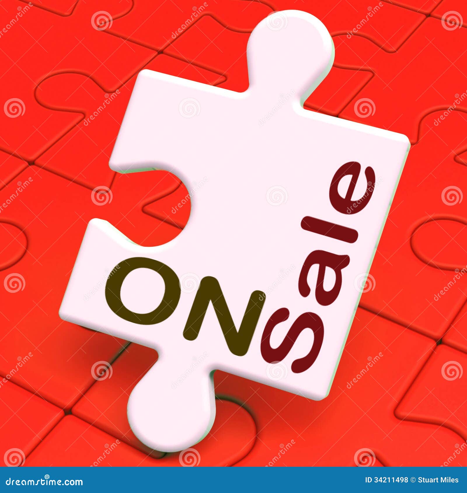 On Sale Puzzle Shows Reduction Savings or Discounts Stock Illustration