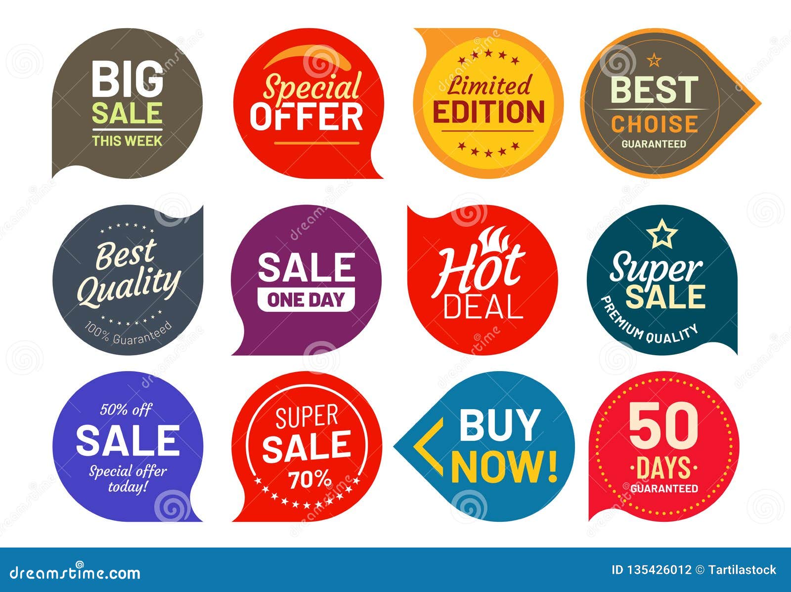 sale quality badges. round hundred percent assured label badge. sticker   icons set