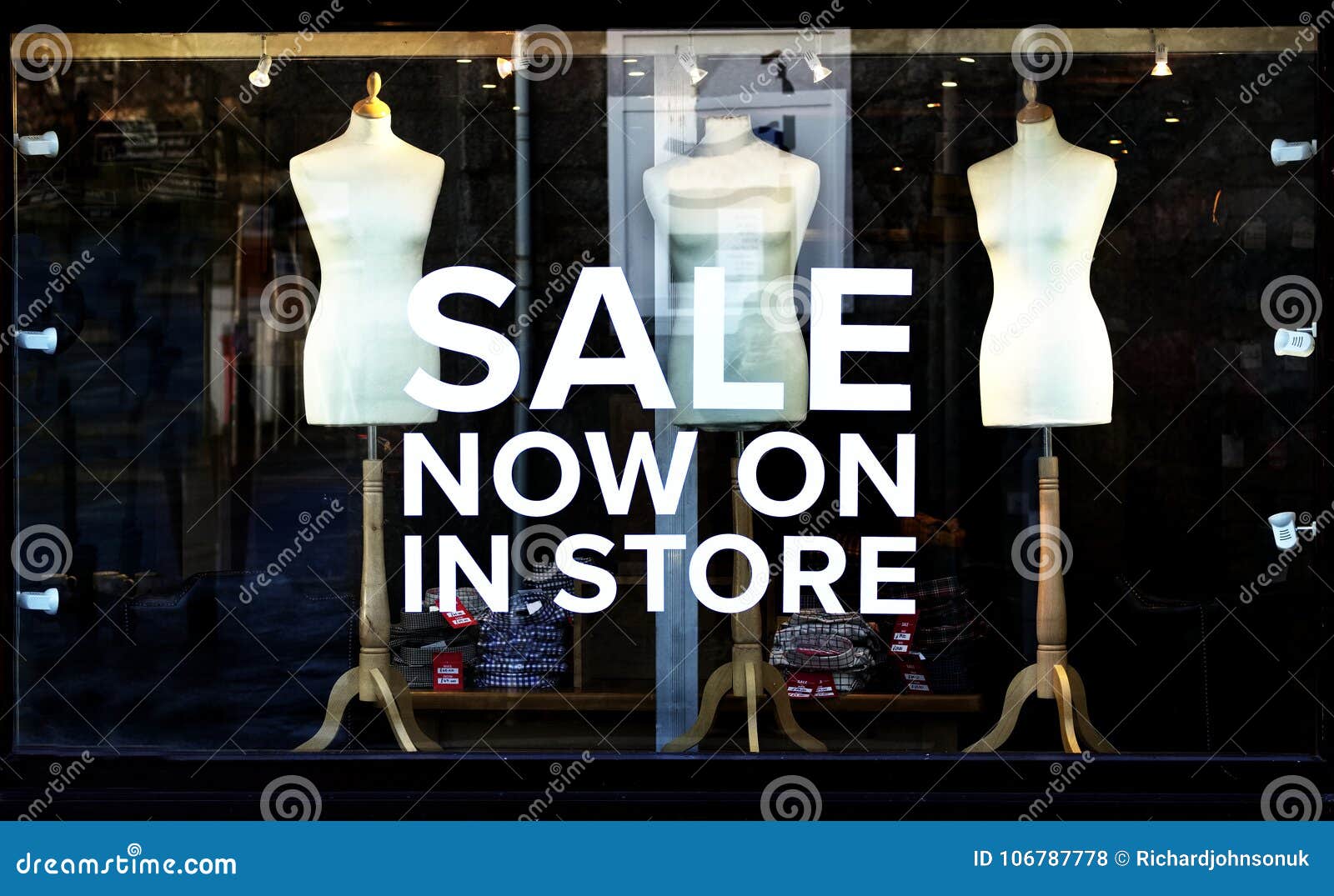 Sale Shop Mall Sign Illuminated at Night Clothes Shop Stock Photo - Image  of money, clothes: 106787778