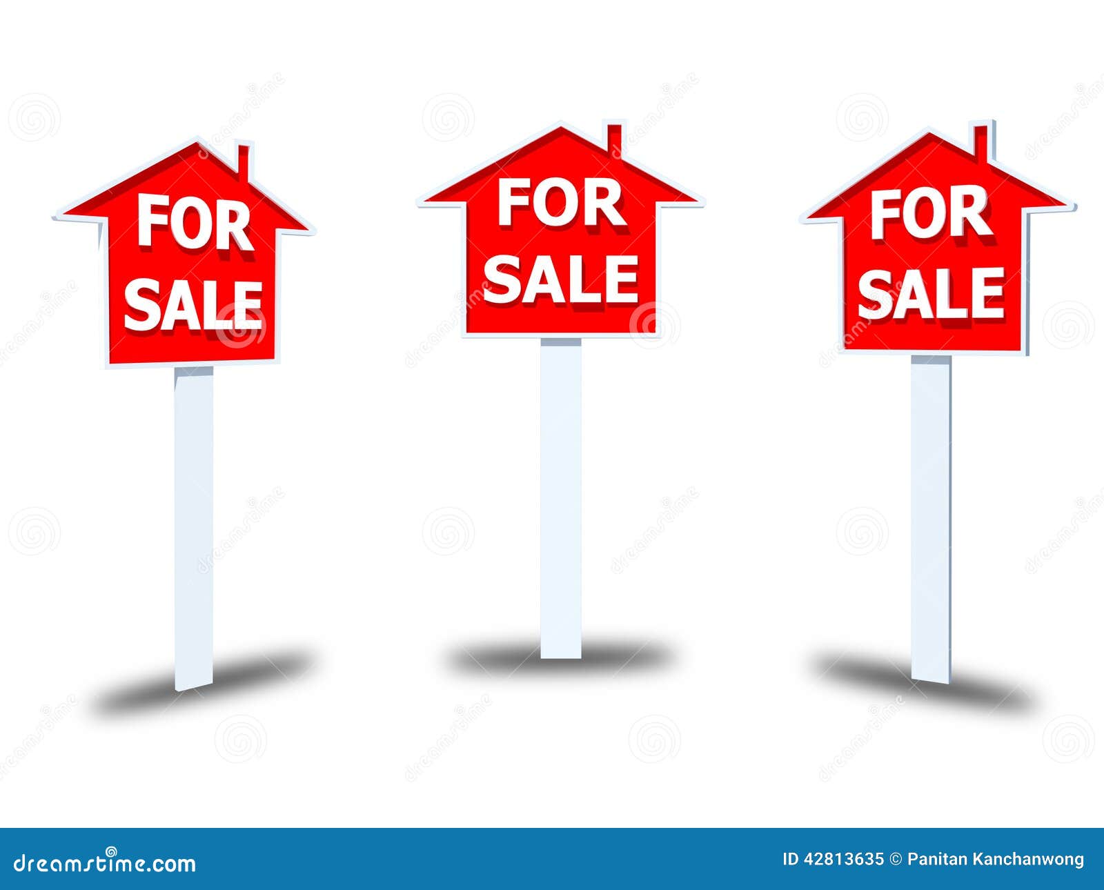 For Sale Sign on White Background Stock Illustration Illustration of