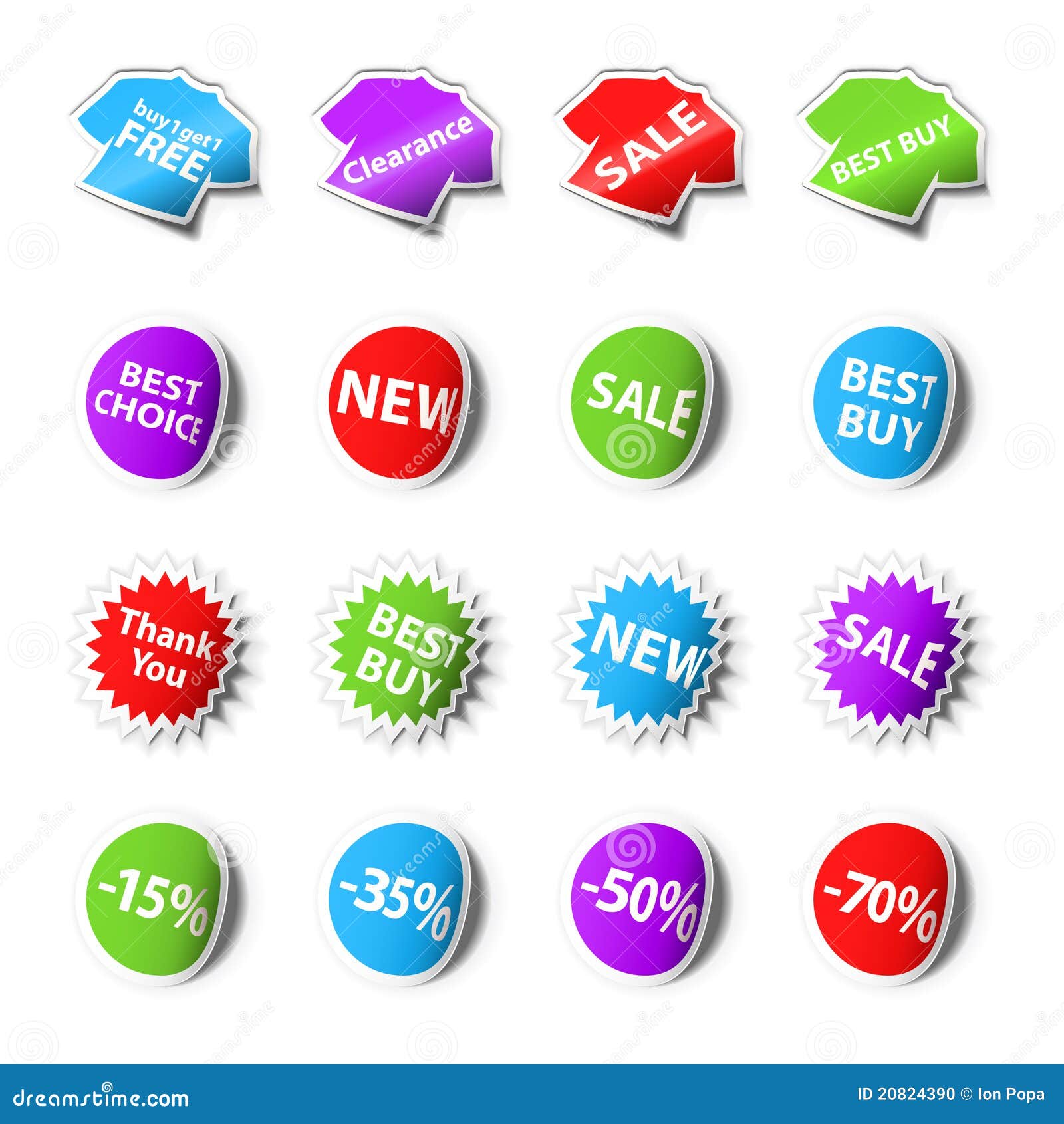 Sale stickers stock vector. Illustration of design, message - 20824390