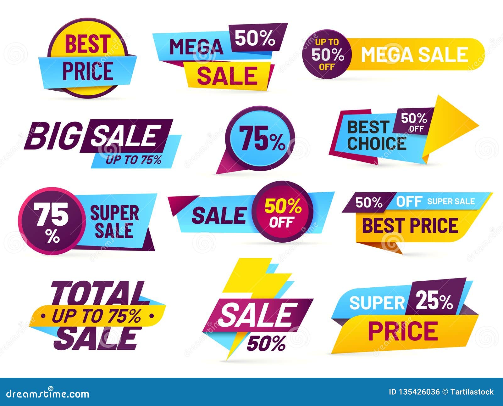 sale tags. retail sales stickers, promotion price label and store pricing banner sticker   set