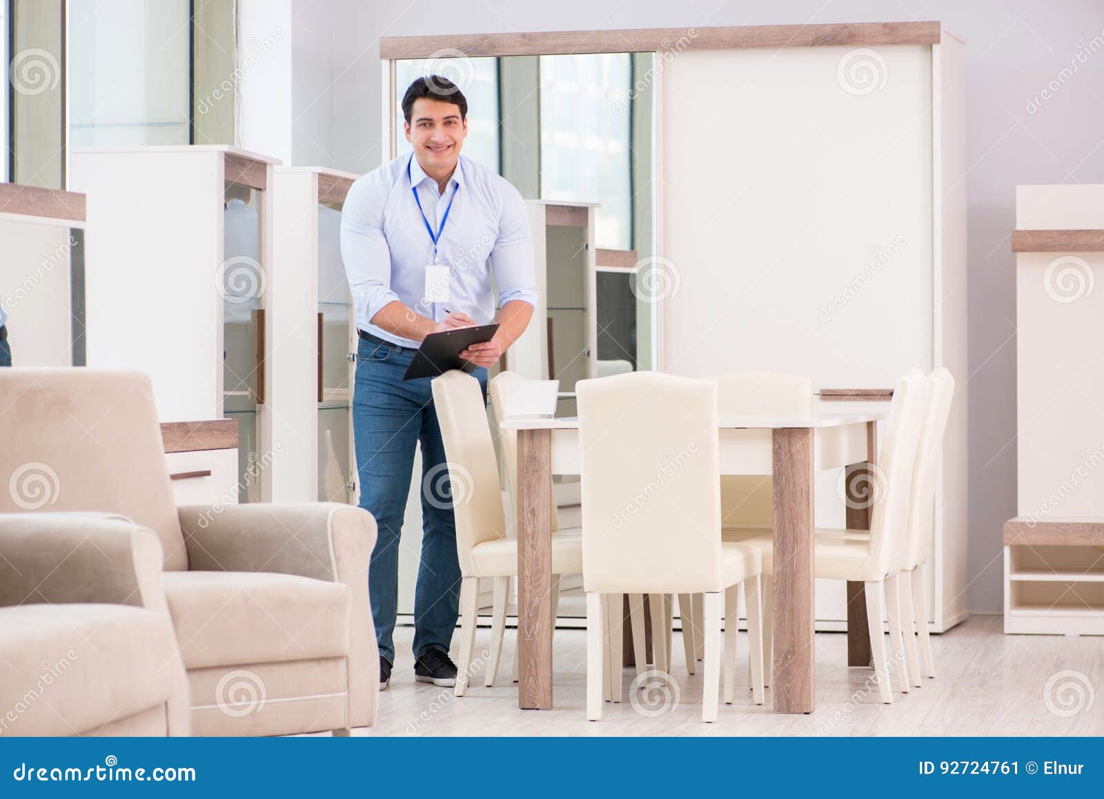 The Sales Assistant in Furniture Store Stock Image Image of employee