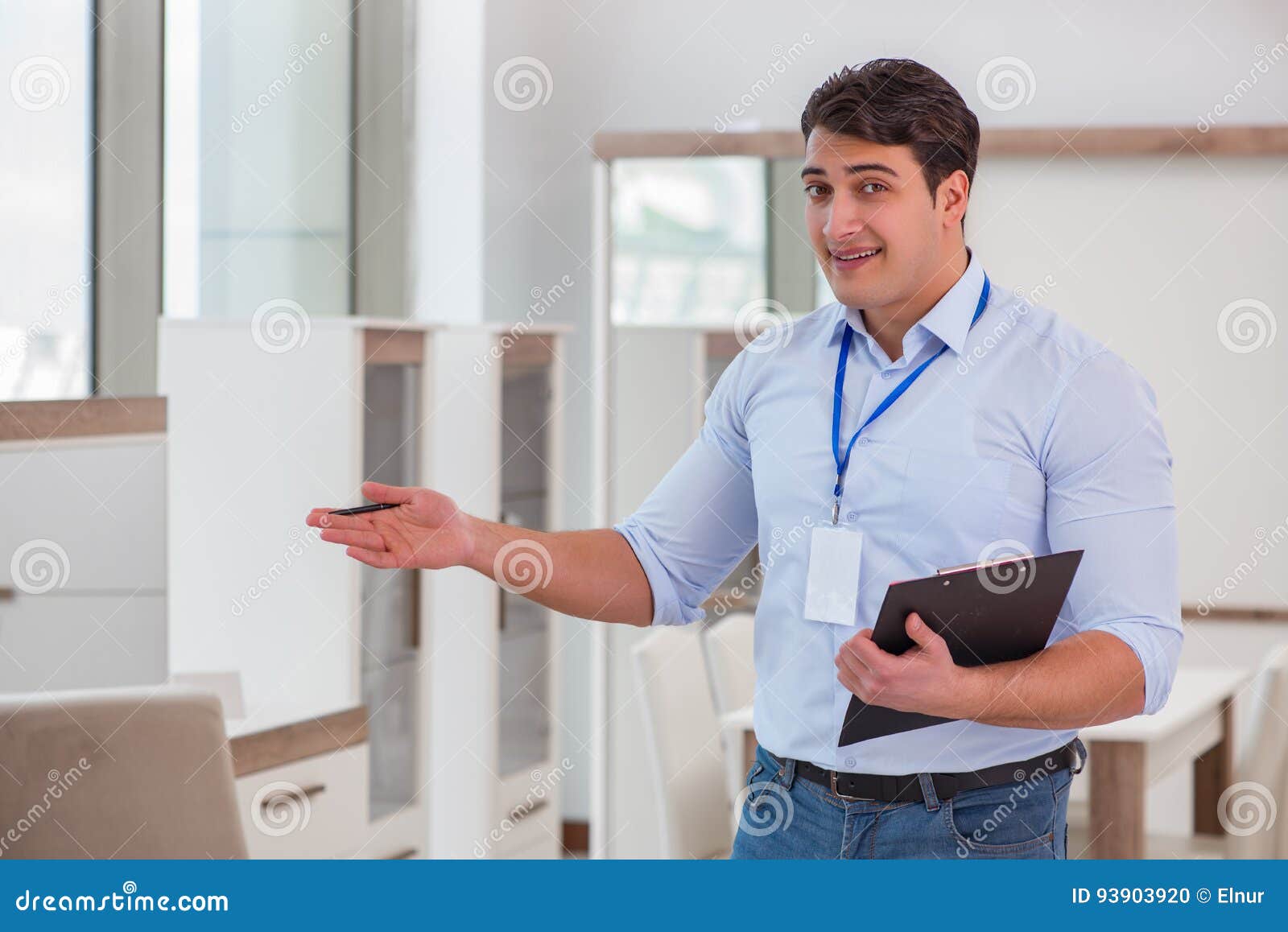 The Sales Assistant in Furniture Store Stock Photo Image of