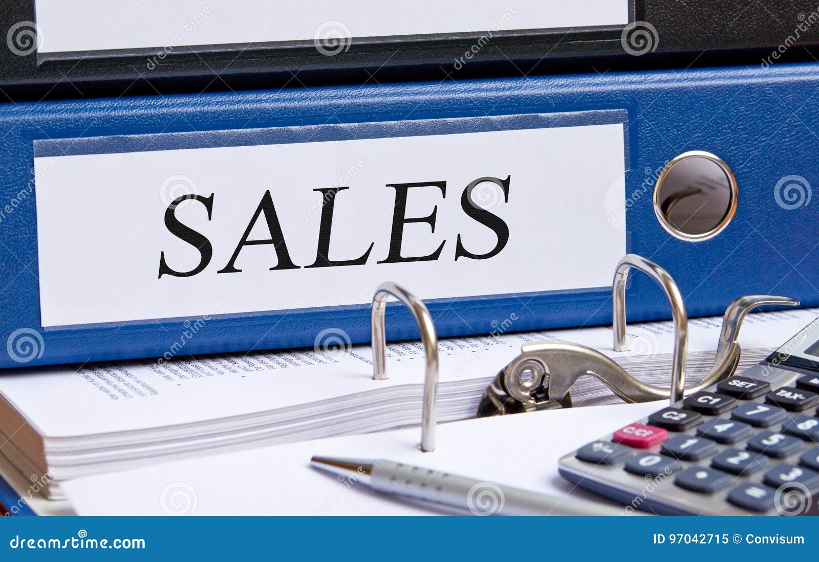 Sales Binder with Text in the Office Stock Image Image of cash, bookkeeping 97042715