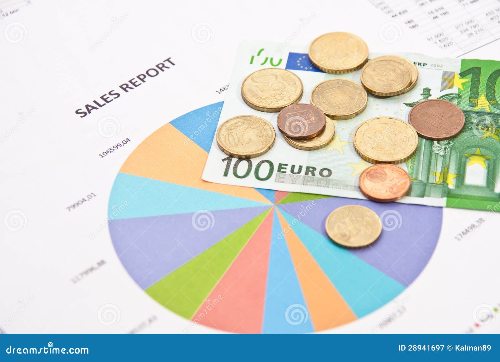 Sales Charts and Money stock image. Image of chart, currency 28941697