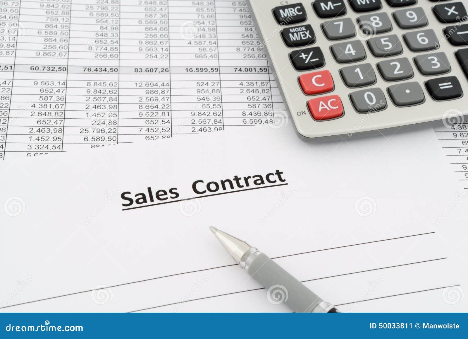 Sales contract stock image. Image of calculation, buying 50033811