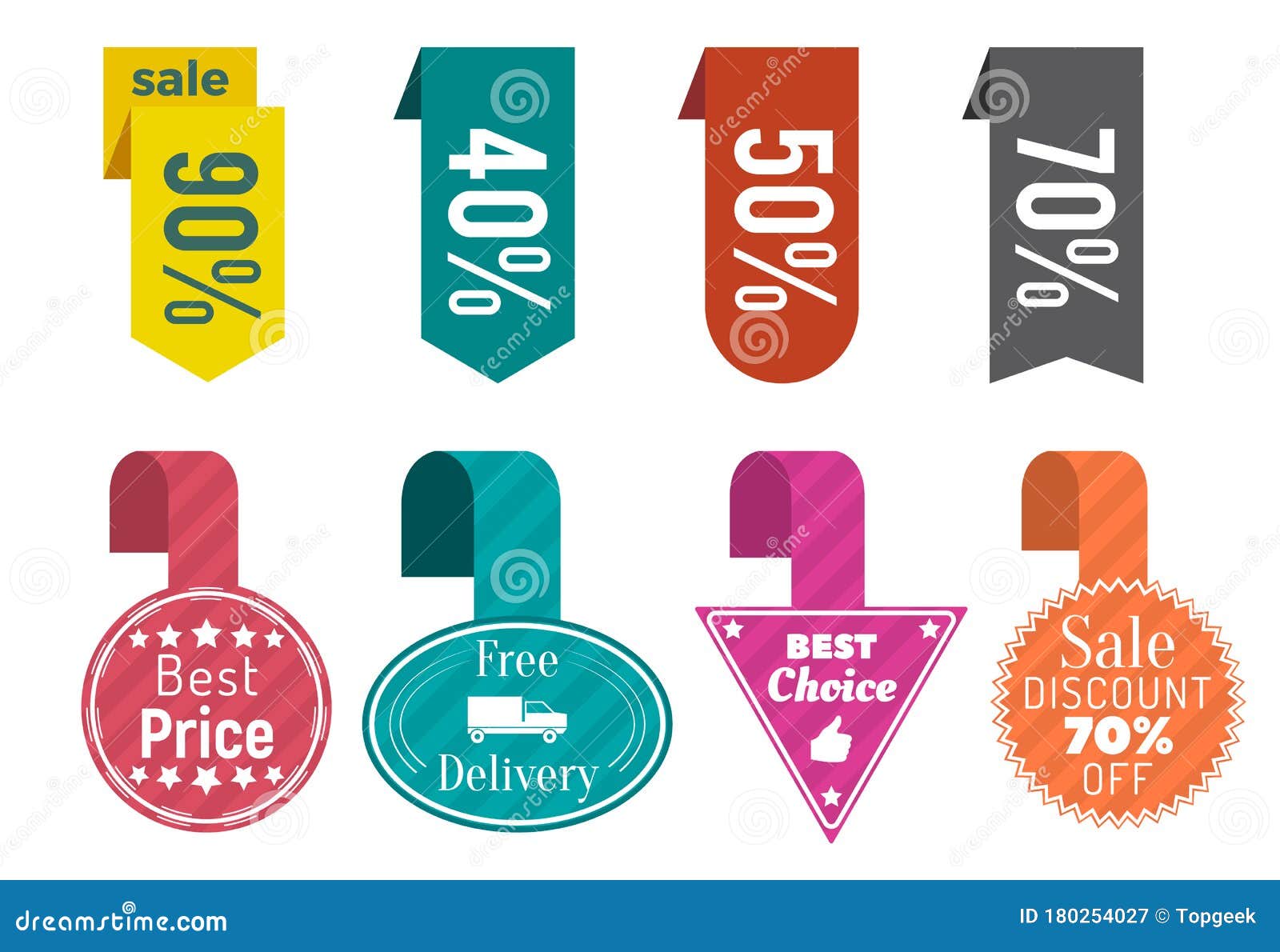 Sales and Discounts Promo Banners with Percent Stock Vector - Illustration  of order, flyer: 180254027