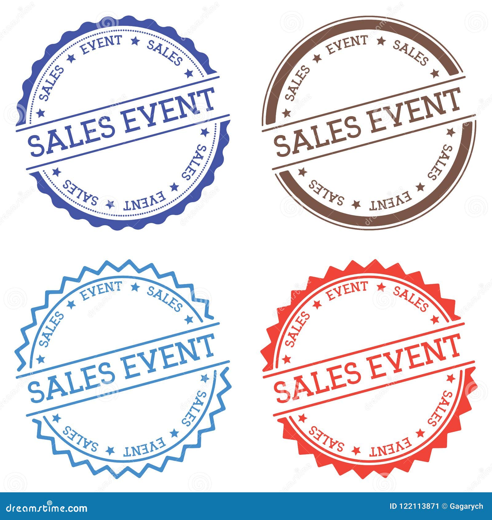 Sales Event Badge Isolated on White Background. Stock Vector