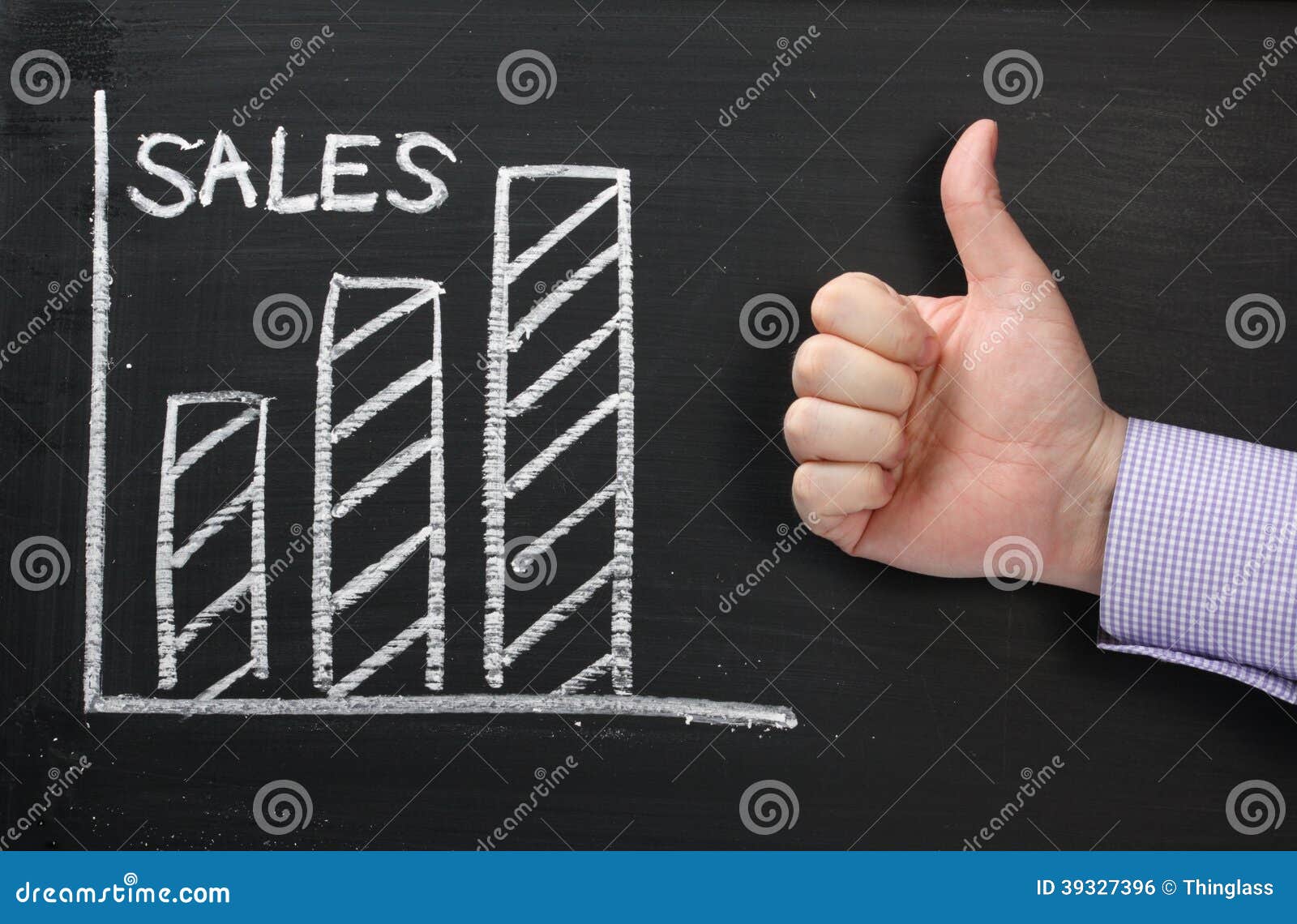 sales growth thumbs up