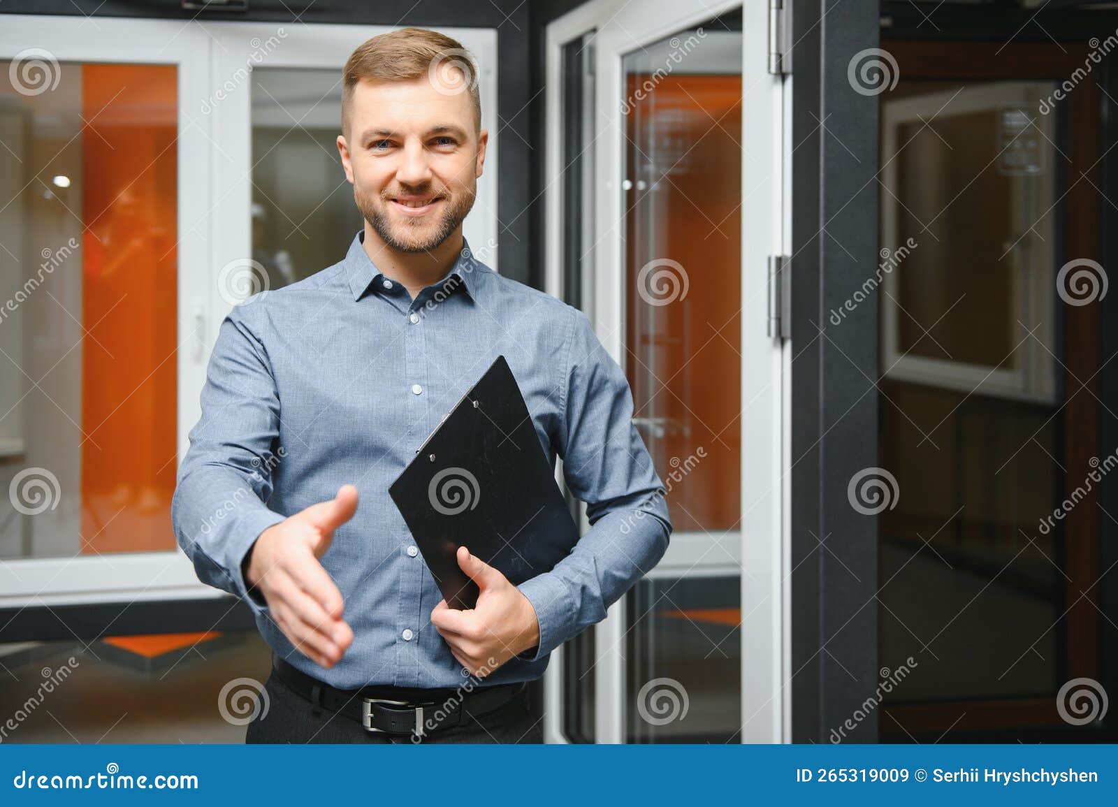 Sales Manager in a Window Shop. the Concept of Window Sales. Stock Image Image of window
