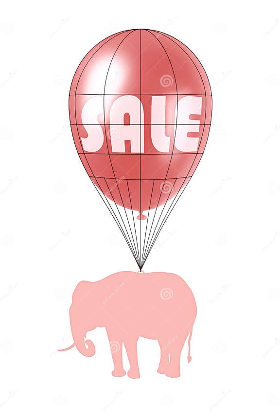 Sales Power and Pink Elephant Stock Illustration Illustration of
