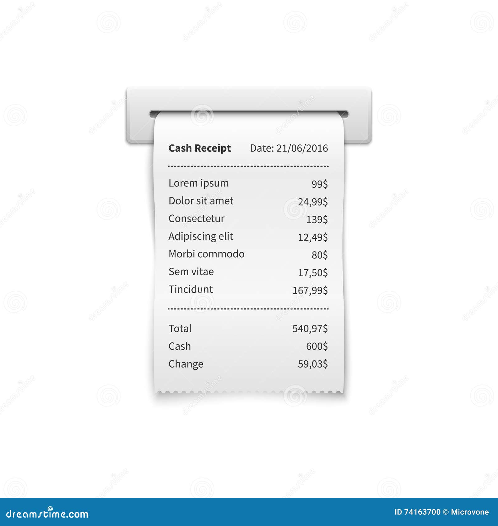 Download Sales Printed Receipt, Shopping Paper Bill Atm Vector ...