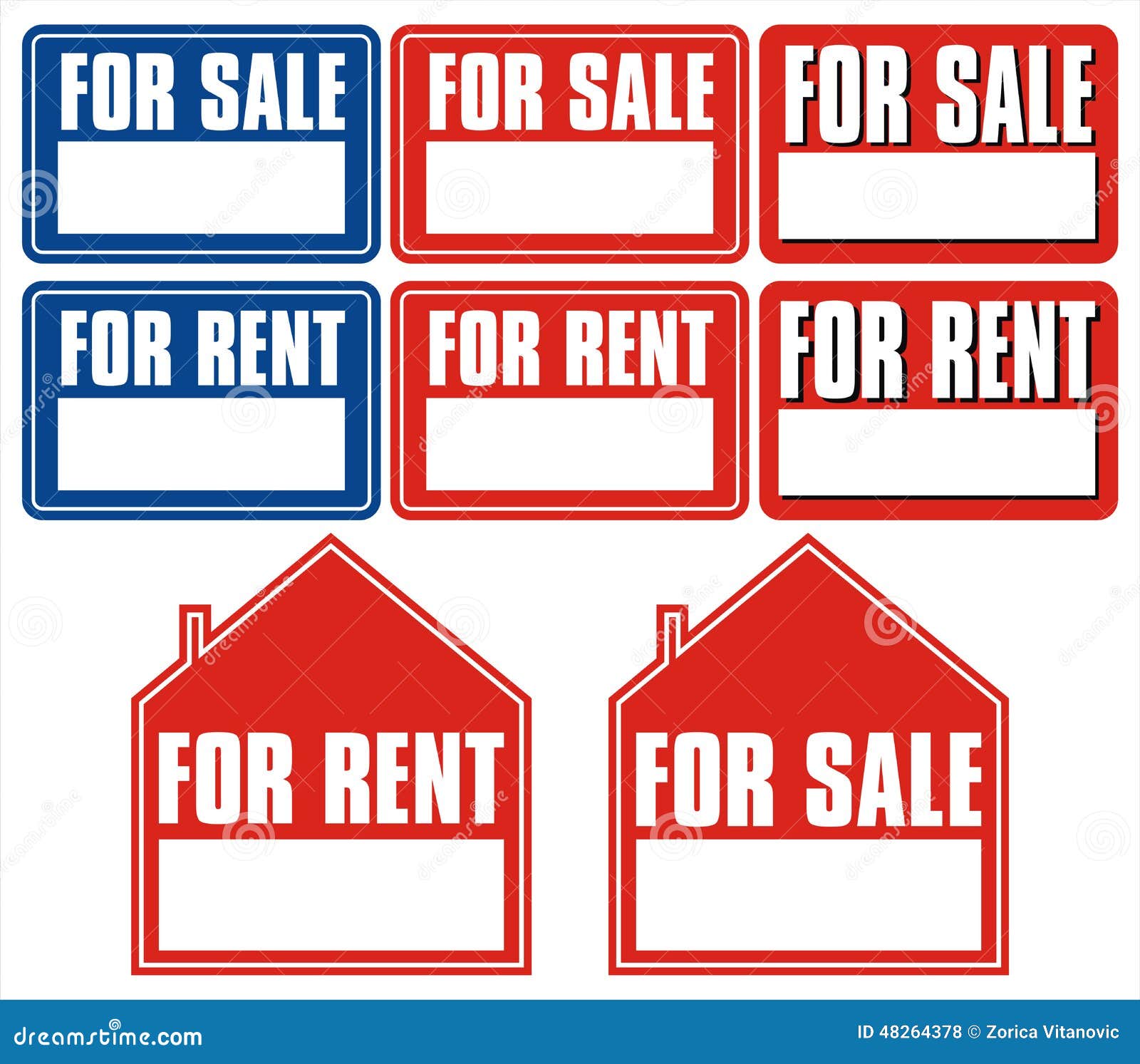 Sales and rent sign stock illustration. Illustration of brown 48264378