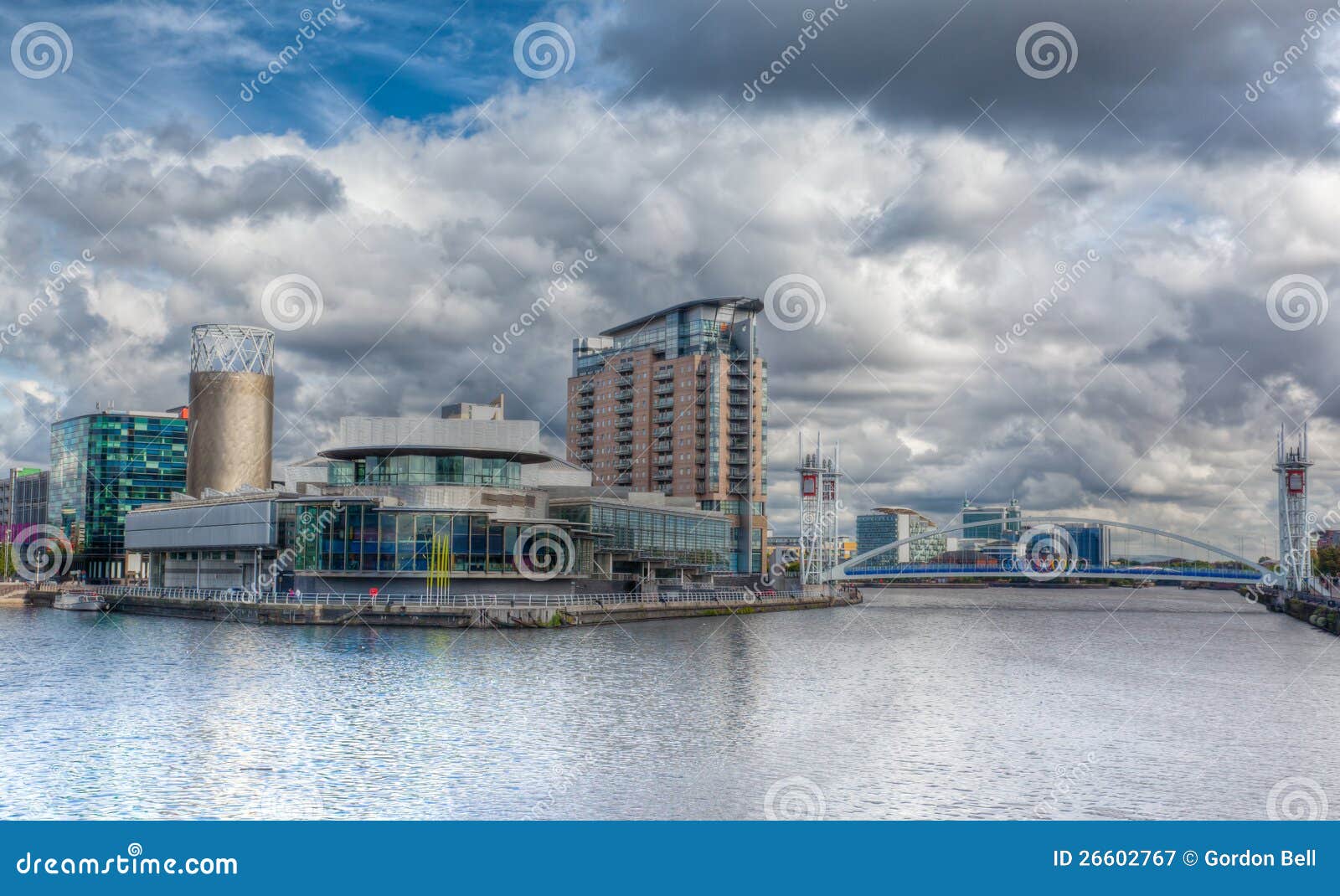 Salford Quays stock image. Image of manchester, dusk 26602767