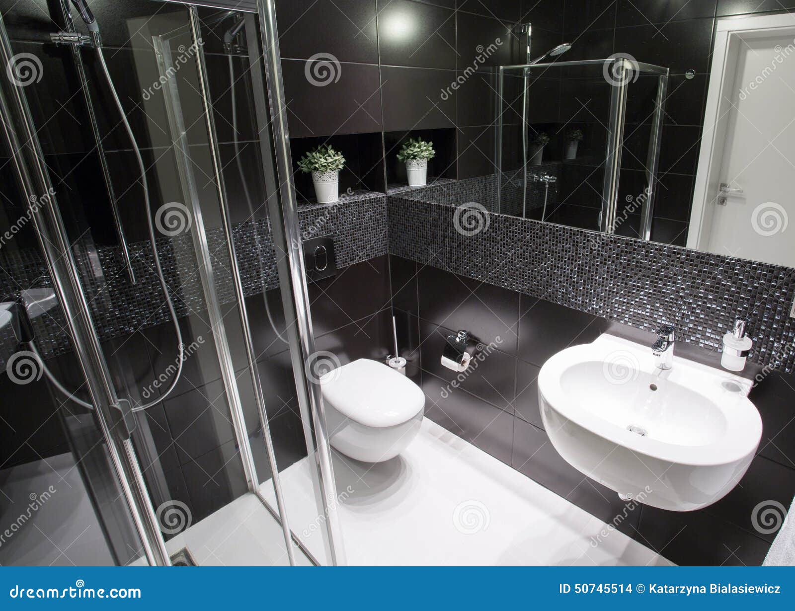 Salle de bains de luxe avec la douche photo stock image: 50745514