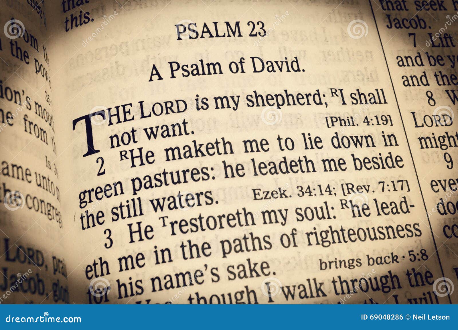 Salmo 23 - O Senhor Ser Meu Pastor Foto de Stock - Imagem de cristianismo,  salmoura: 69048286