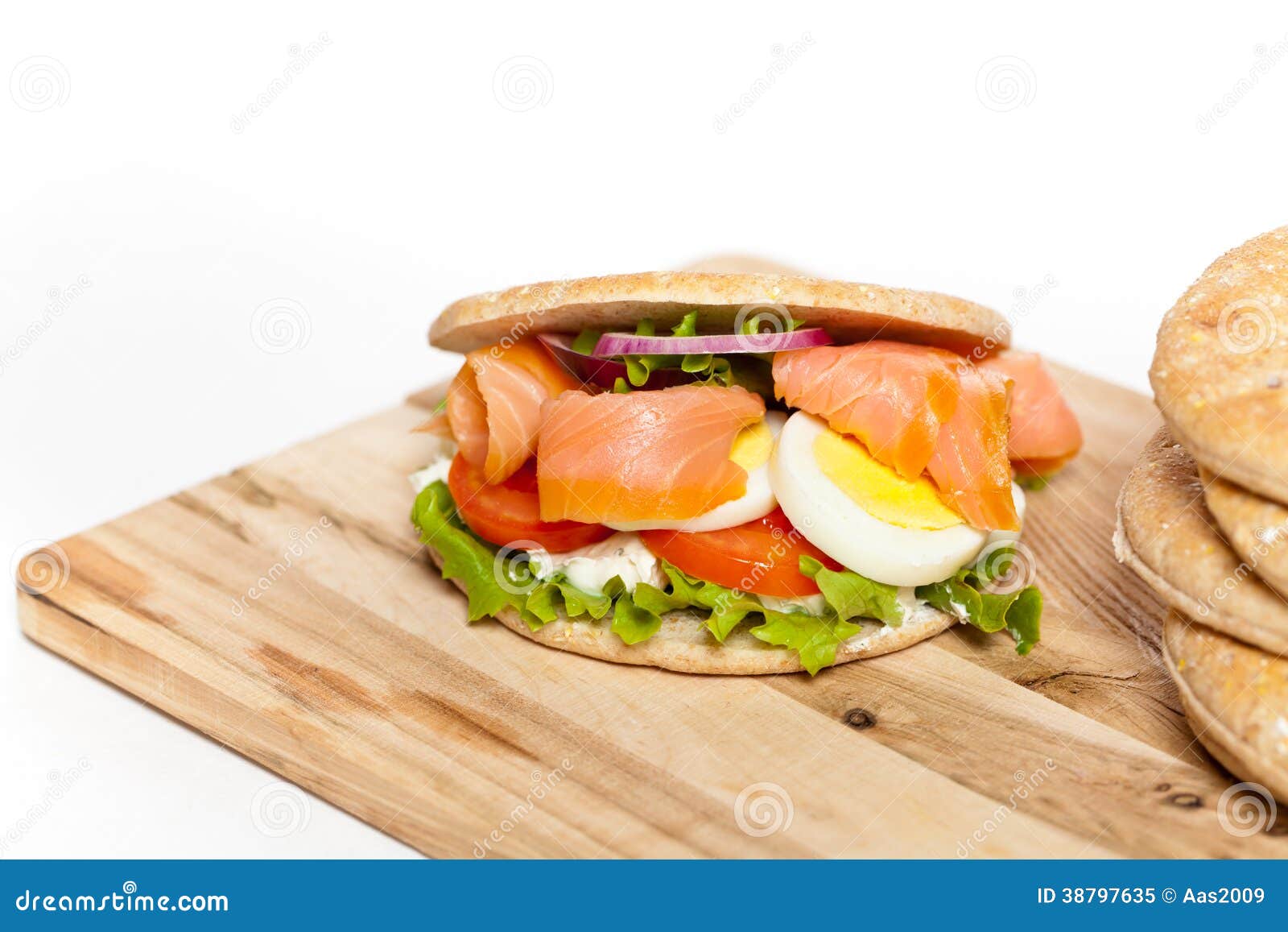 Salmon Bagel Sandwich stock image. Image of north, american 38797635