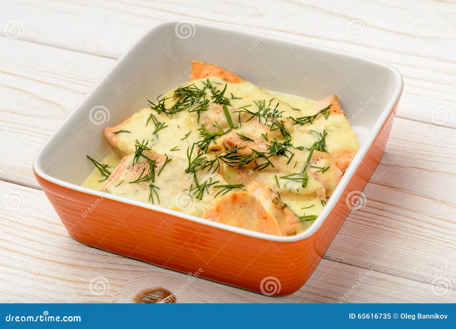 Salmon Baked with Cheese Sauce and Leek. Stock Image Image of white, tasty 65616735