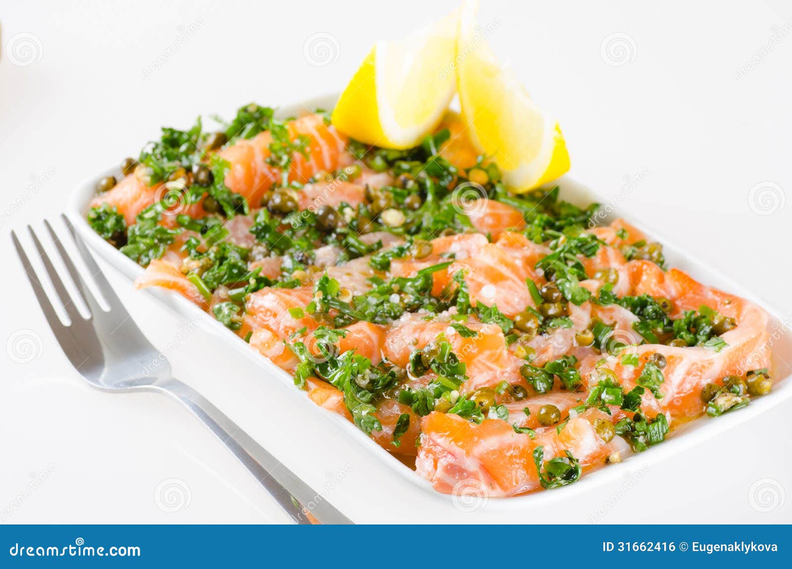 Salmon carpaccio stock photo. Image of isolated, pepper 31662416