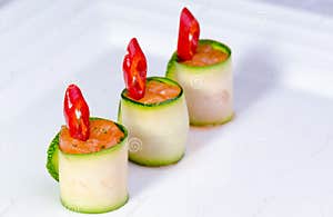 Salmon Chili Finger Food Stock Image Image Of Fancy 24717557