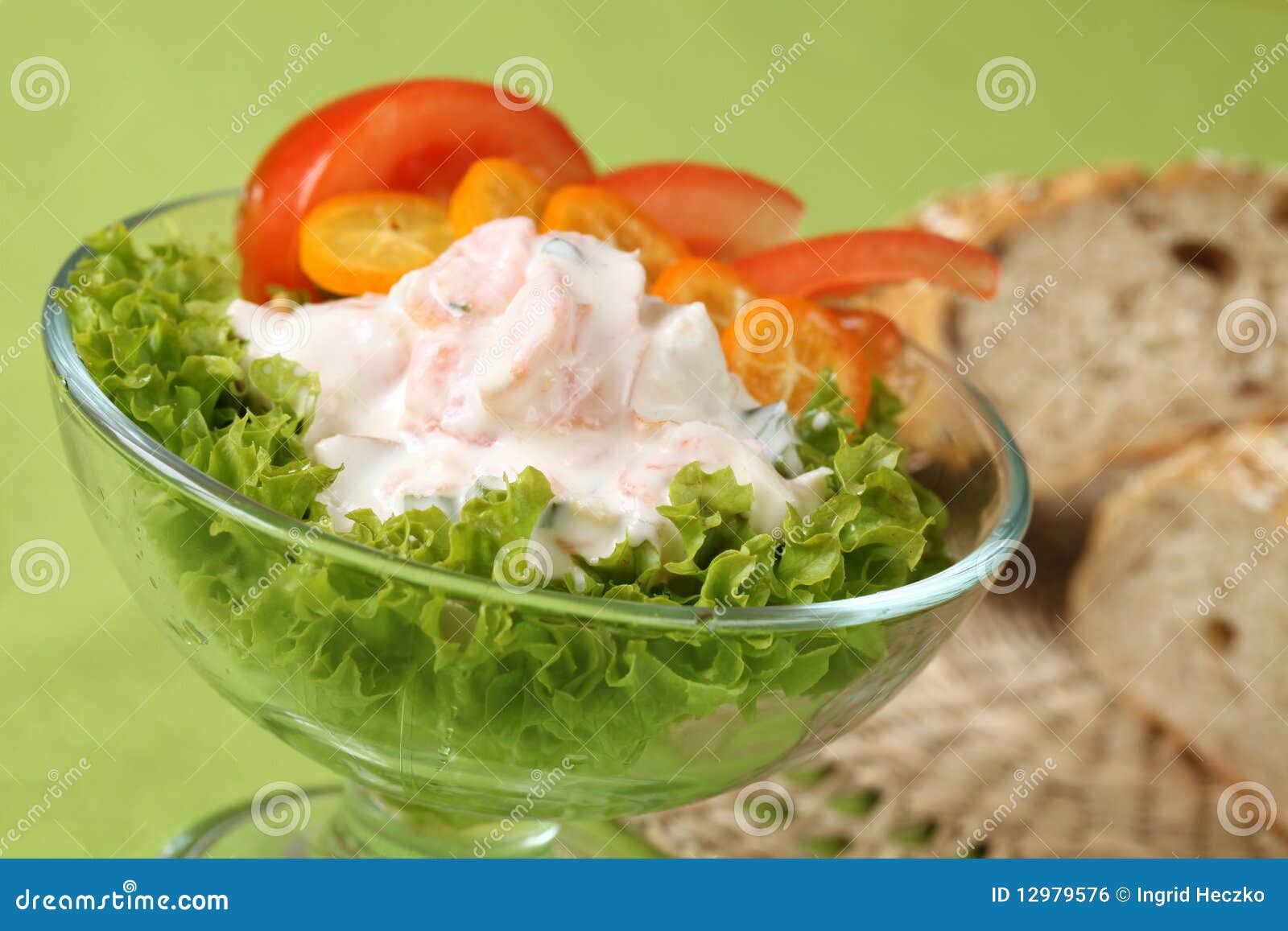 Salmon Cocktail with Kumquat and Tomato Stock Photo Image of