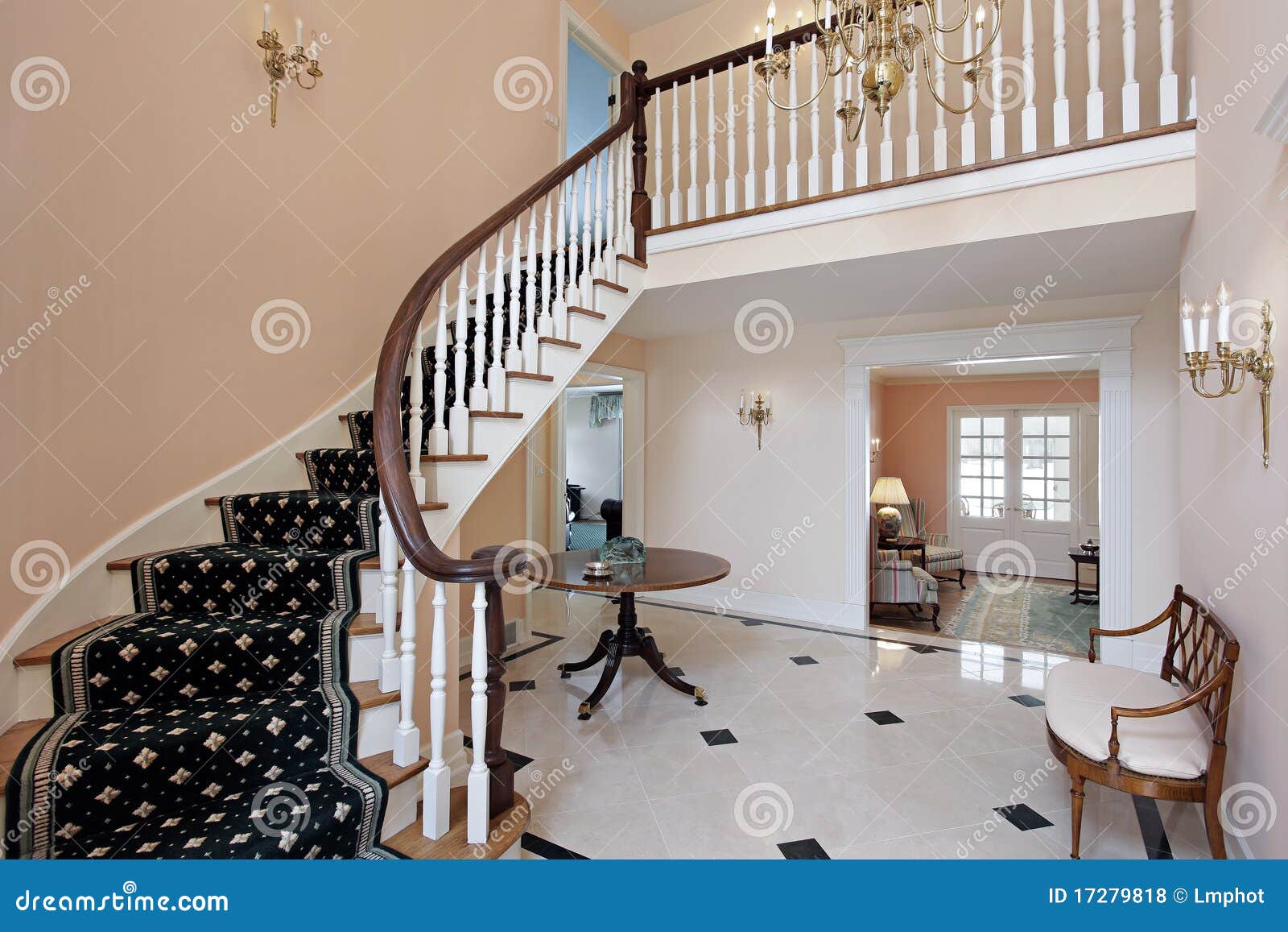 salmon colored foyer