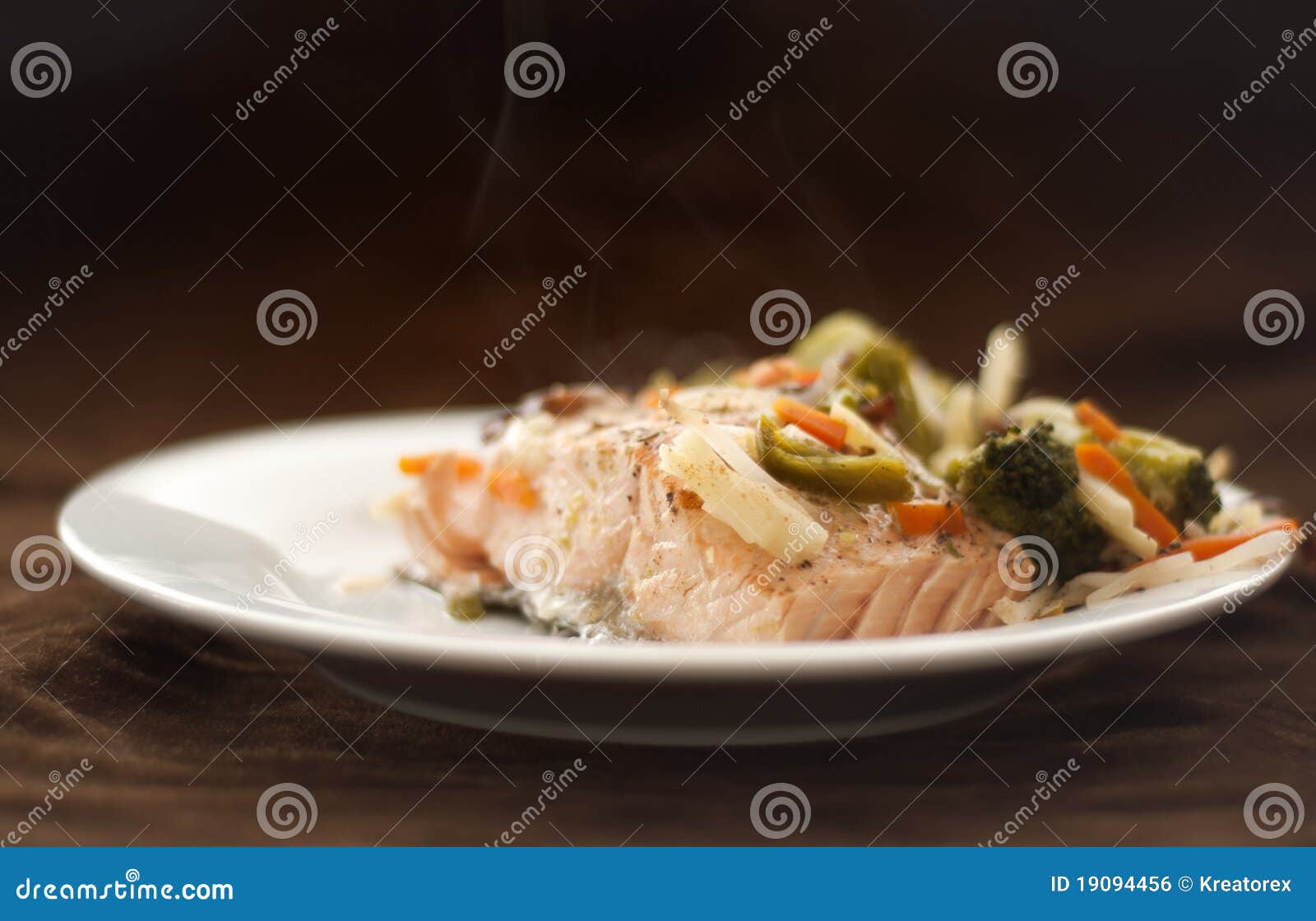 Salmon dinner stock photo. Image of meal, banquet, dressing 19094456